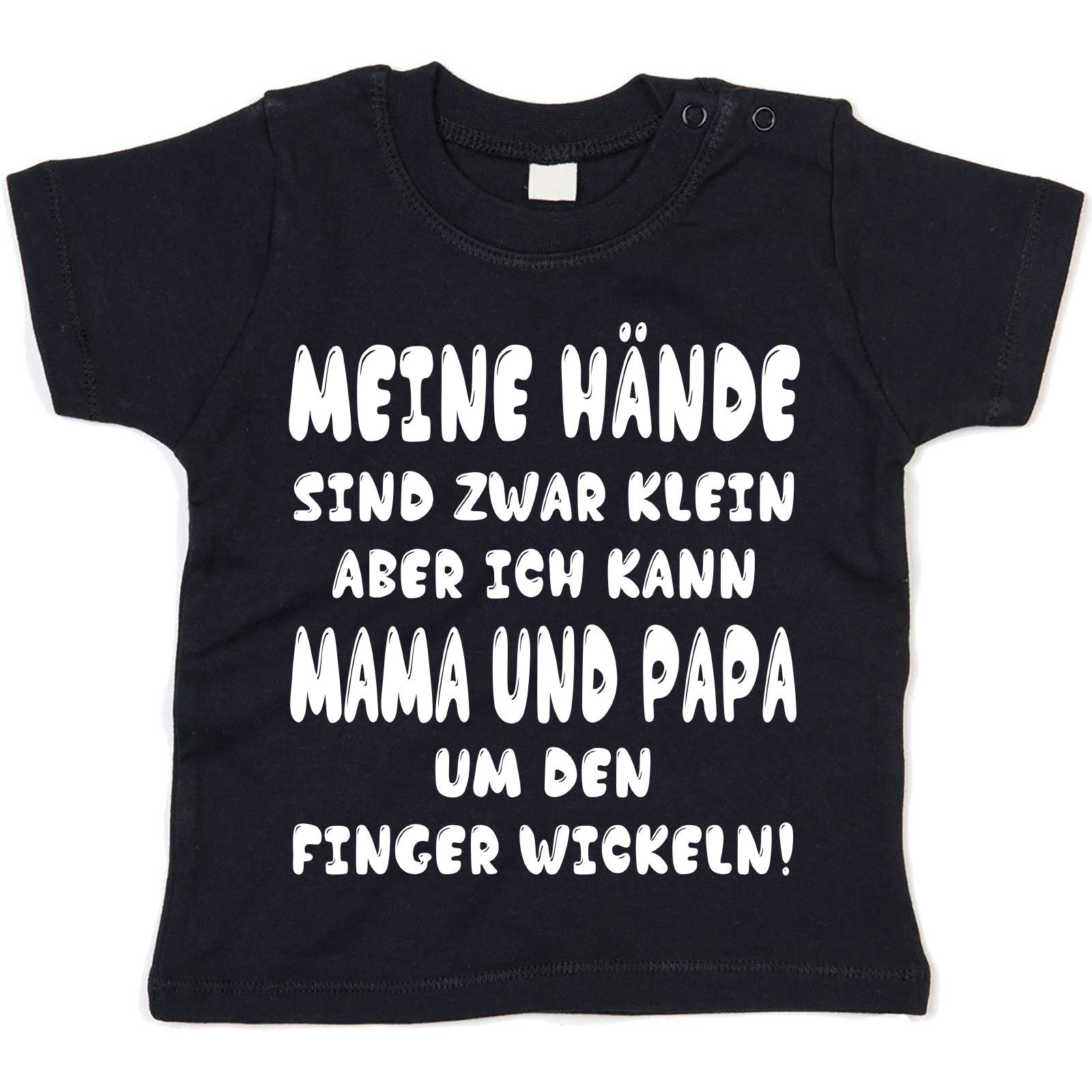 Kinder Babyshirt Modell Mama und Papa um den Finger wickeln  - Onlineshop LieblingsMensch