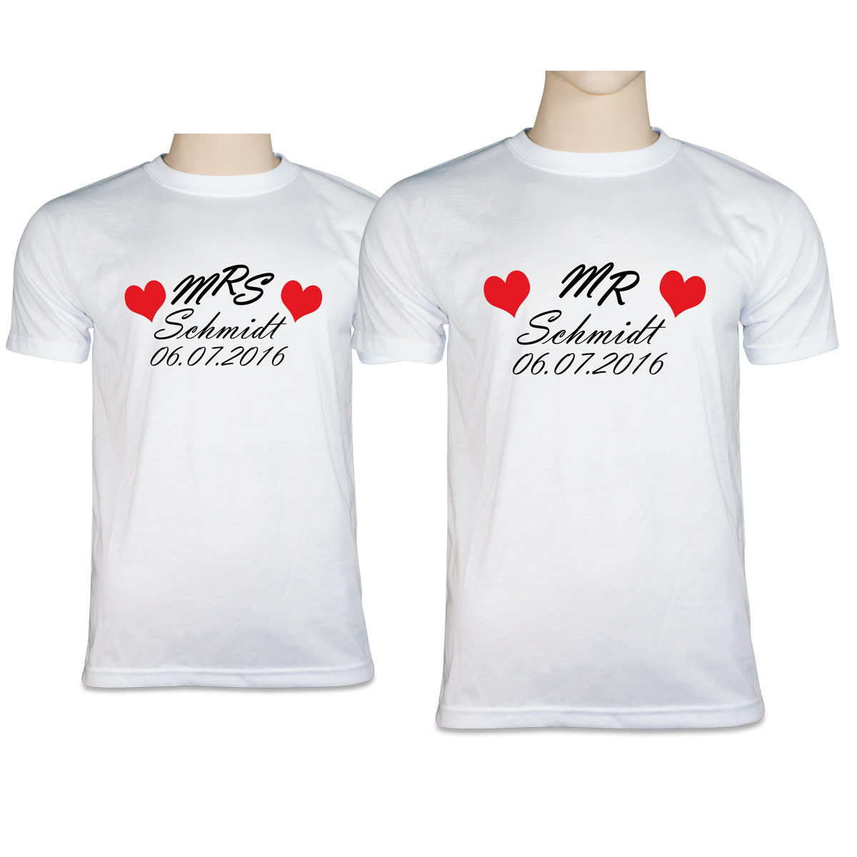 Partner T Shirts bedruckt mit Namen Datum  - Onlineshop LieblingsMensch