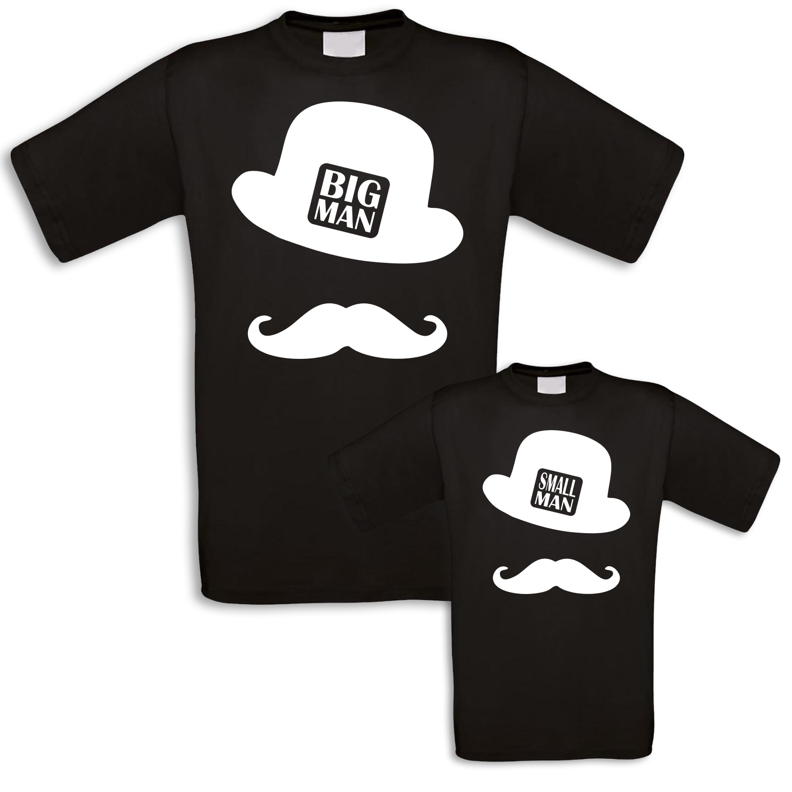 Familienshirts in schwarz für Vater und Sohn Big Man Small Man  - Onlineshop LieblingsMensch