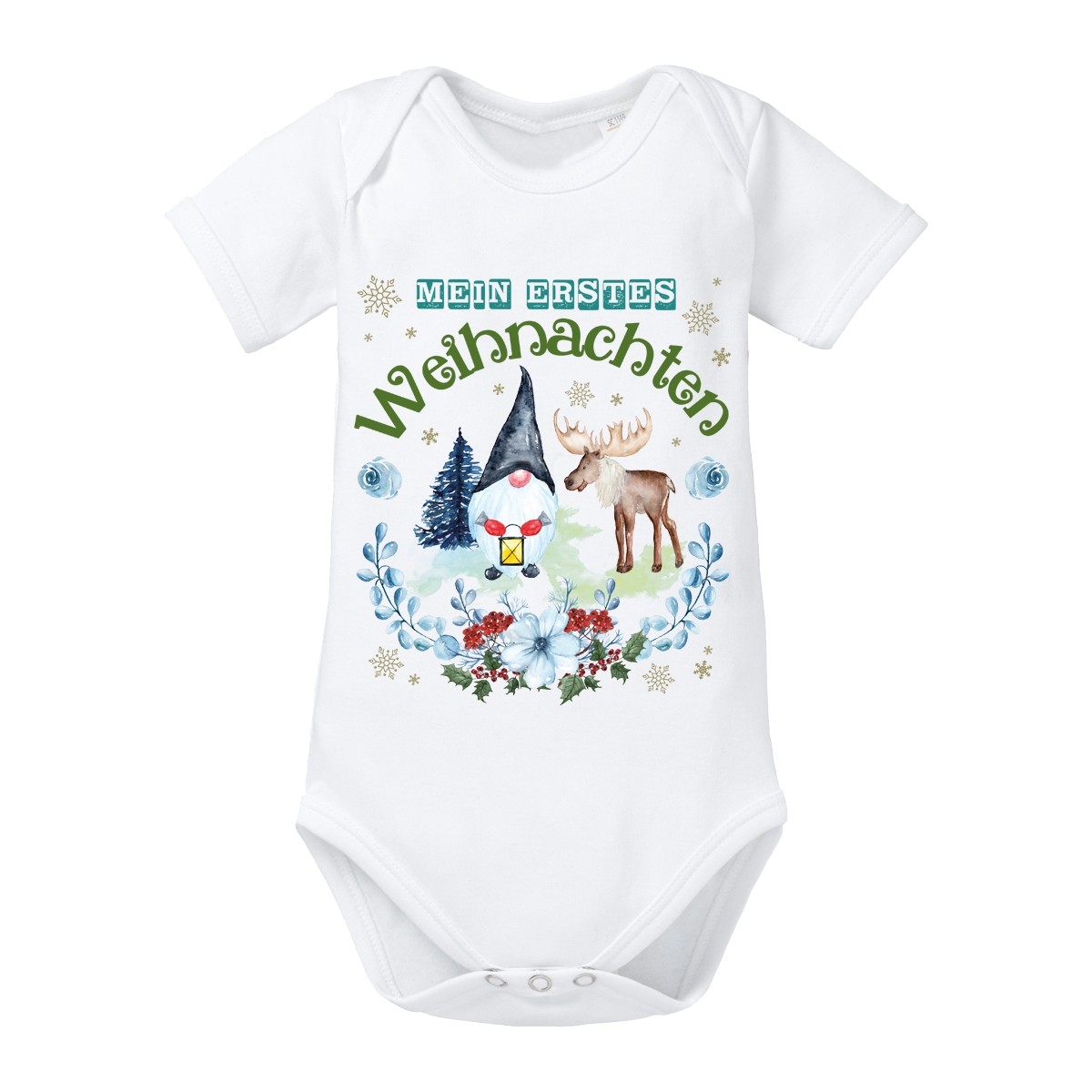 Baby Body Langarm "Mein Erstes Weihnachten 2025" - Bio-Baumwolle Mit Süßen Tieren