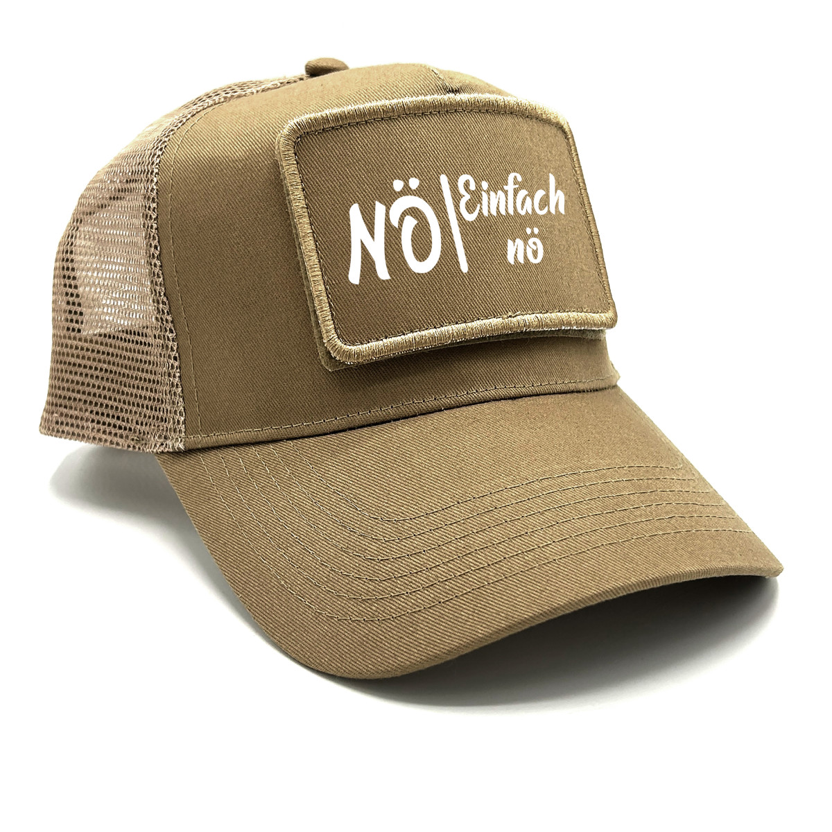 Trucker Mesh Cap mit Spruch auf Patch Nö Einfach nö Farbwahl