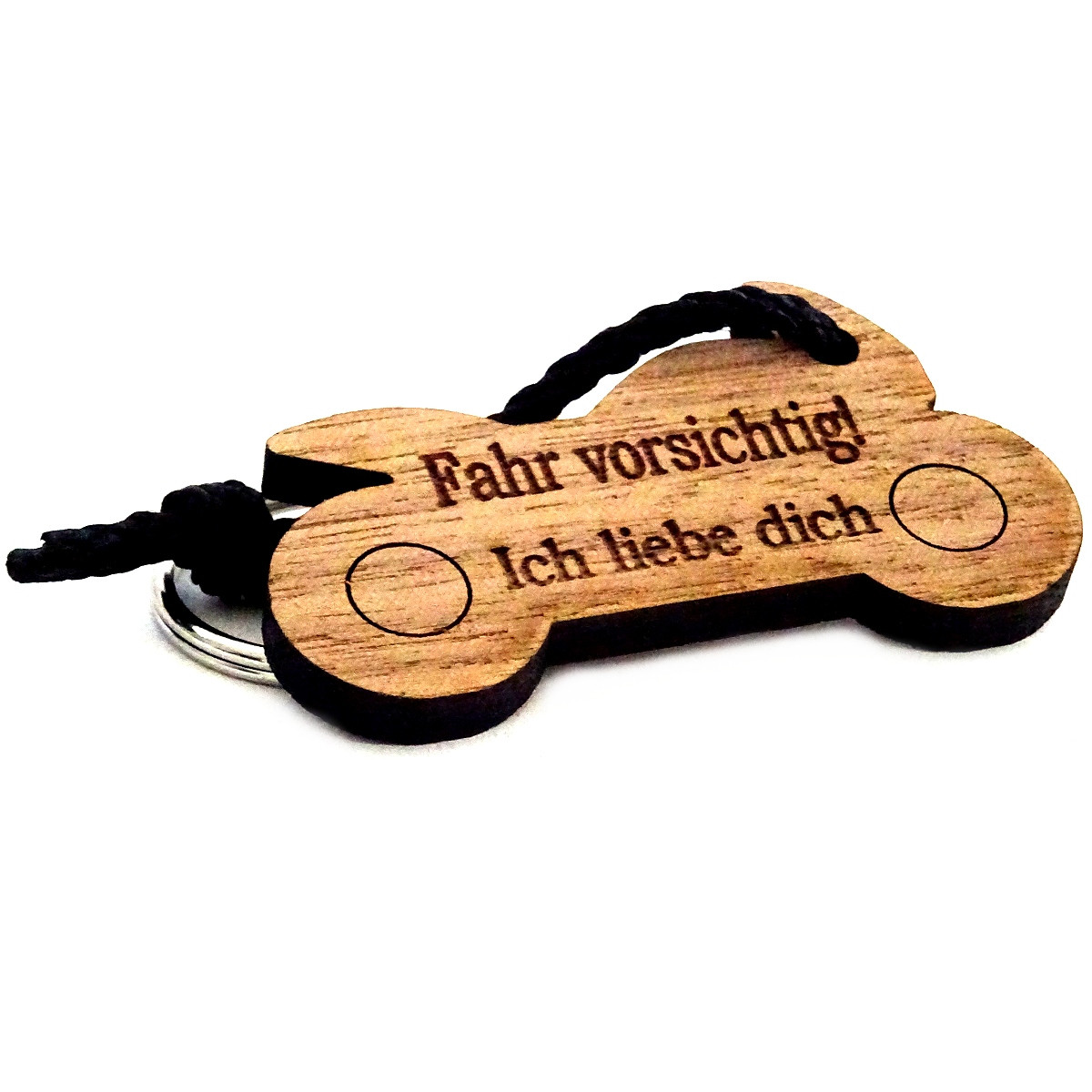 Gravur Schlüsselanhänger aus Holz - Modell: Fahr vorsichtig! – Foliendesign  Hafner