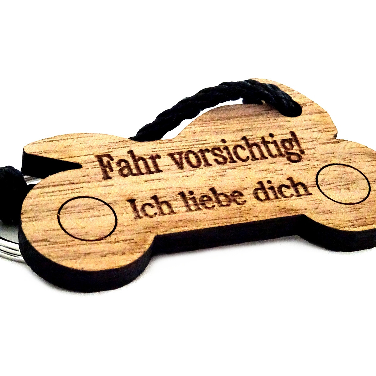 Gravur Schlüsselanhänger aus Holz - Modell: Fahr vorsichtig! – Foliendesign  Hafner