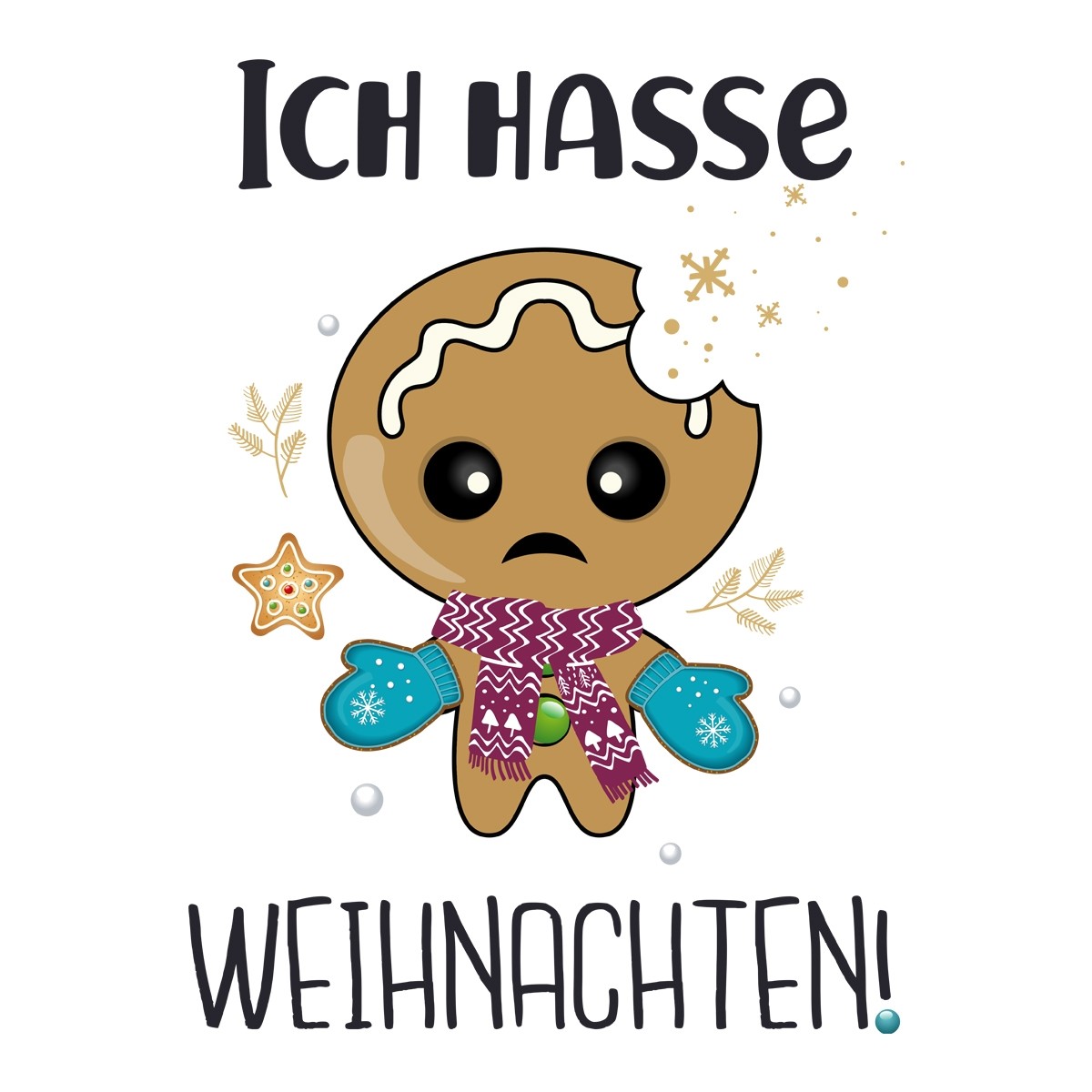 Funshirt weiß oder schwarz, als Tanktop oder Shirt Ich hasse Weihnachten!