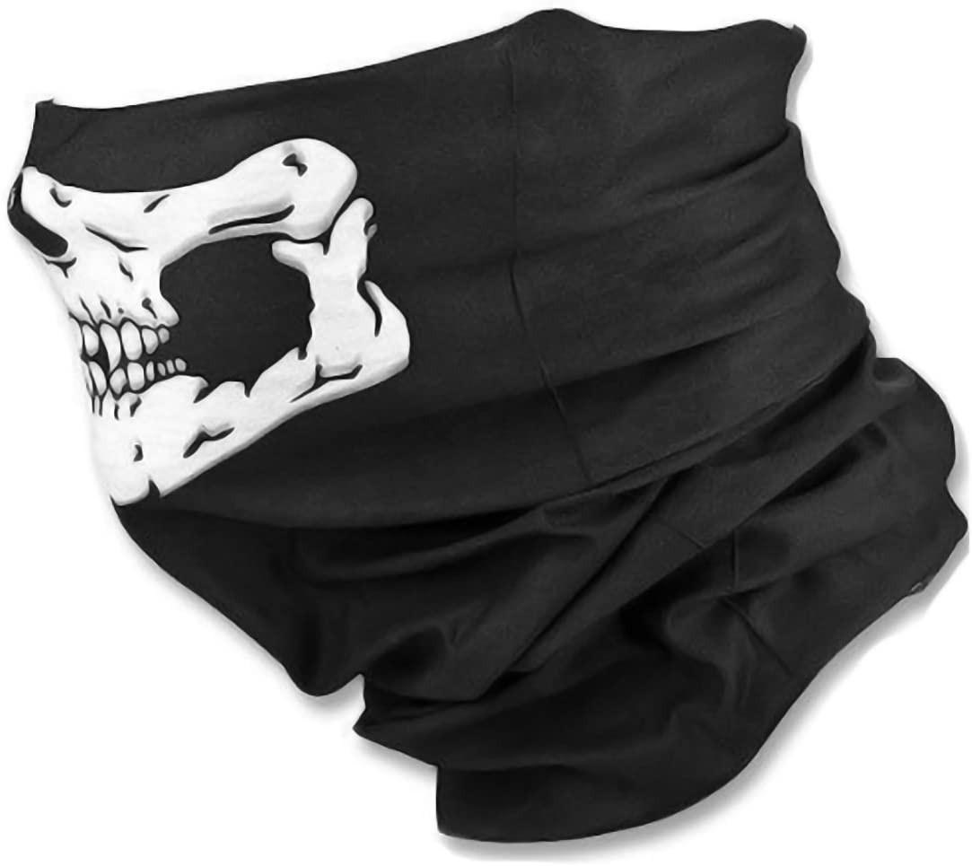 Premium Multifunktionstuch | Sturmmaske | Bandana | Schlauchtuch | Halstuch  mit Totenkopf- Skelettmasken für Motorrad Fahrrad Ski Paintball Gamer  Karneval Kostüm Skull Maske