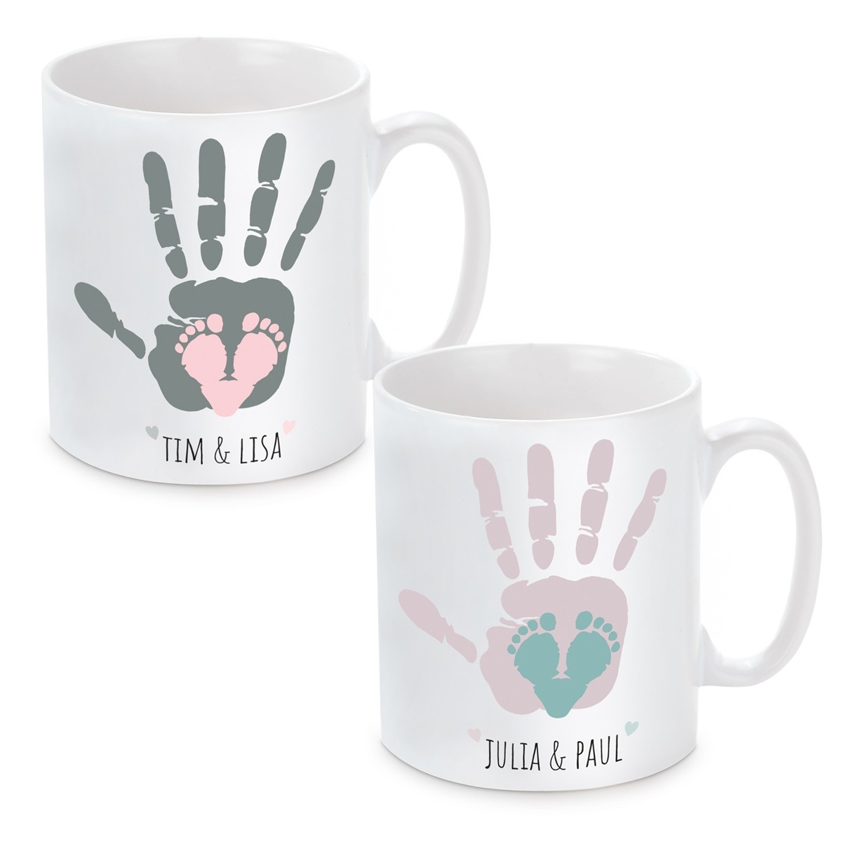 Tasse mit Motiv Modell: Hand und Fuß - Für Mama oder Papa