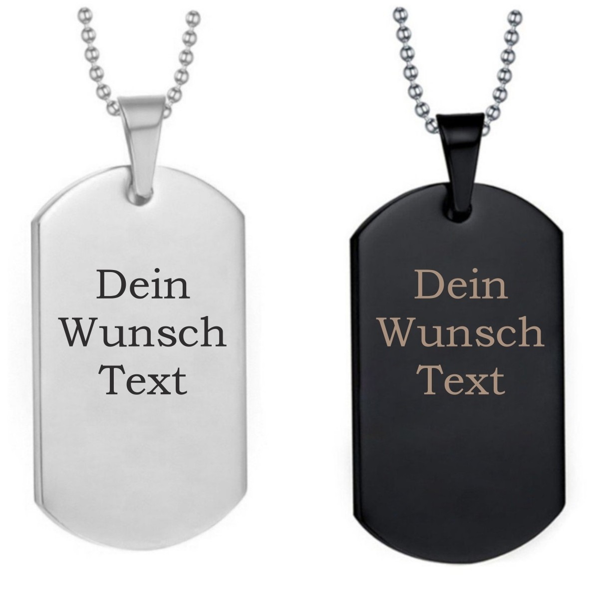 Dog Tag Halskette mit persönlicher Wunsch Gravur