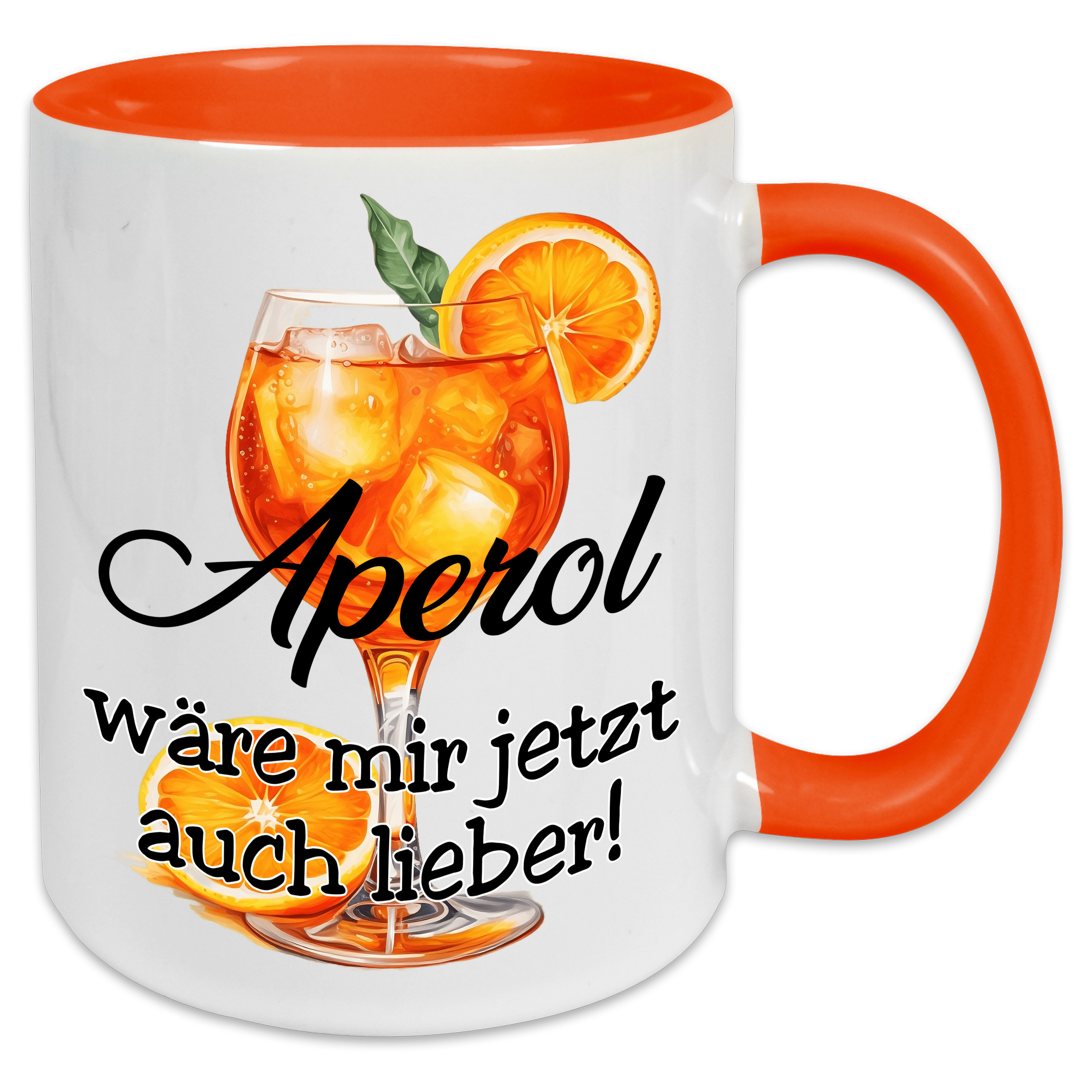 Tasse mit lustigem Spruch | Aperol wäre mir jetzt auch lieber | Keramiktasse für Kollegin oder Freundin zum Geburtstag Valentinstag | hochwertiger Druck optional mit Wunschtext auf der Rückseite