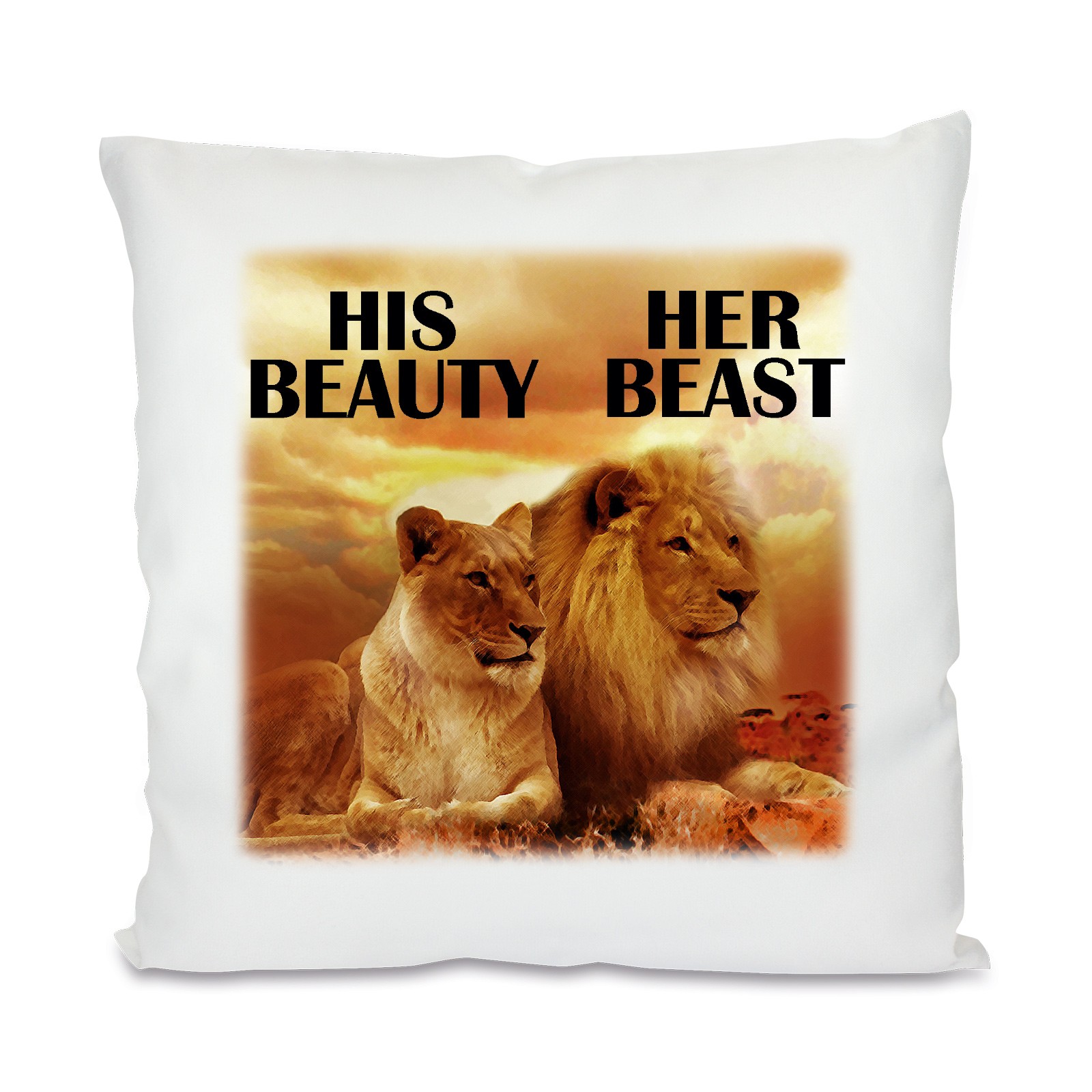 Kissen mit Motiv Modell: His Beauty - Her Beast