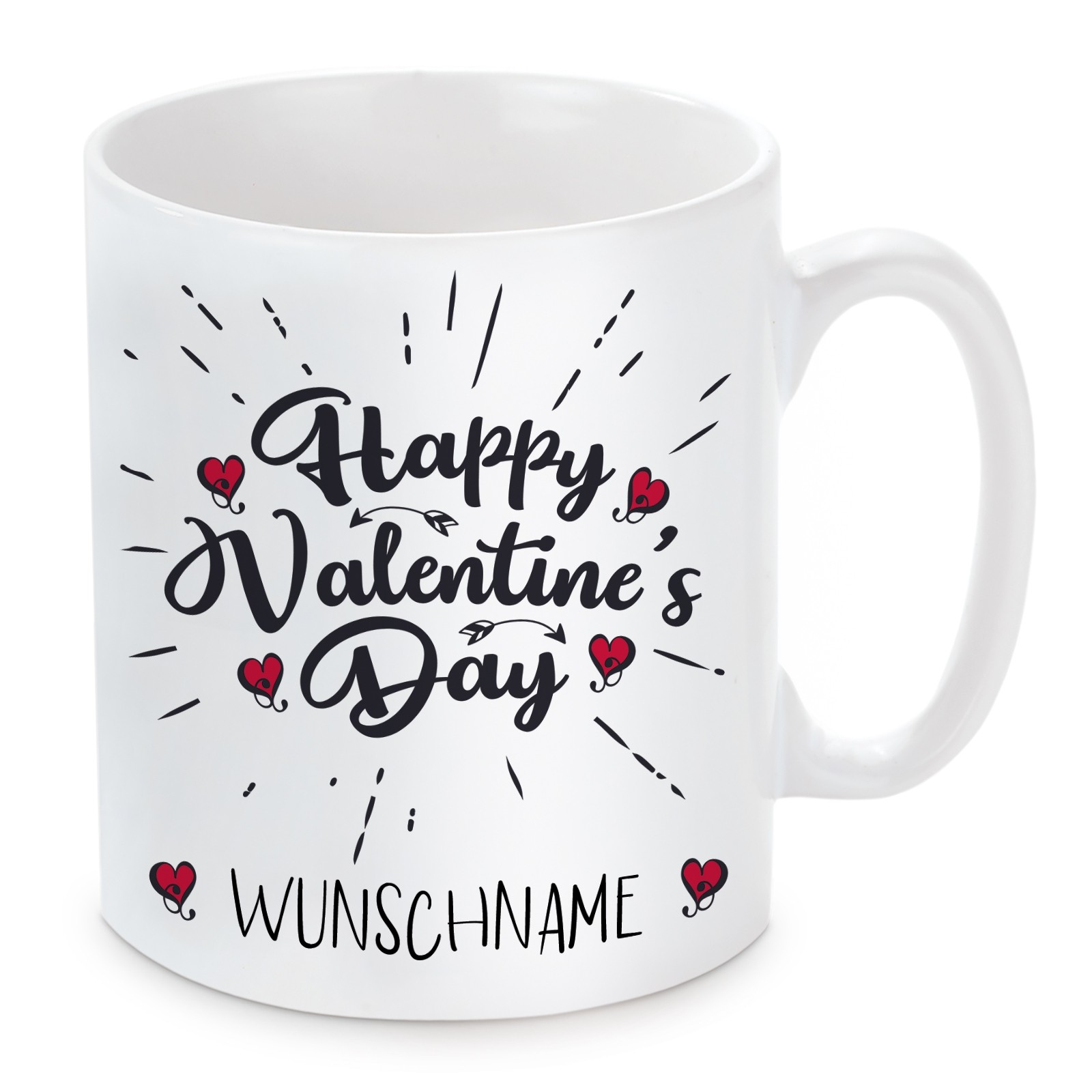 Tasse mit Motiv - Happy Valentine's Day (personalisierbar)