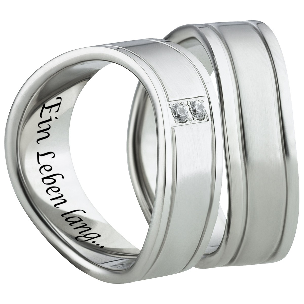 Graviertes Partner Ring Set