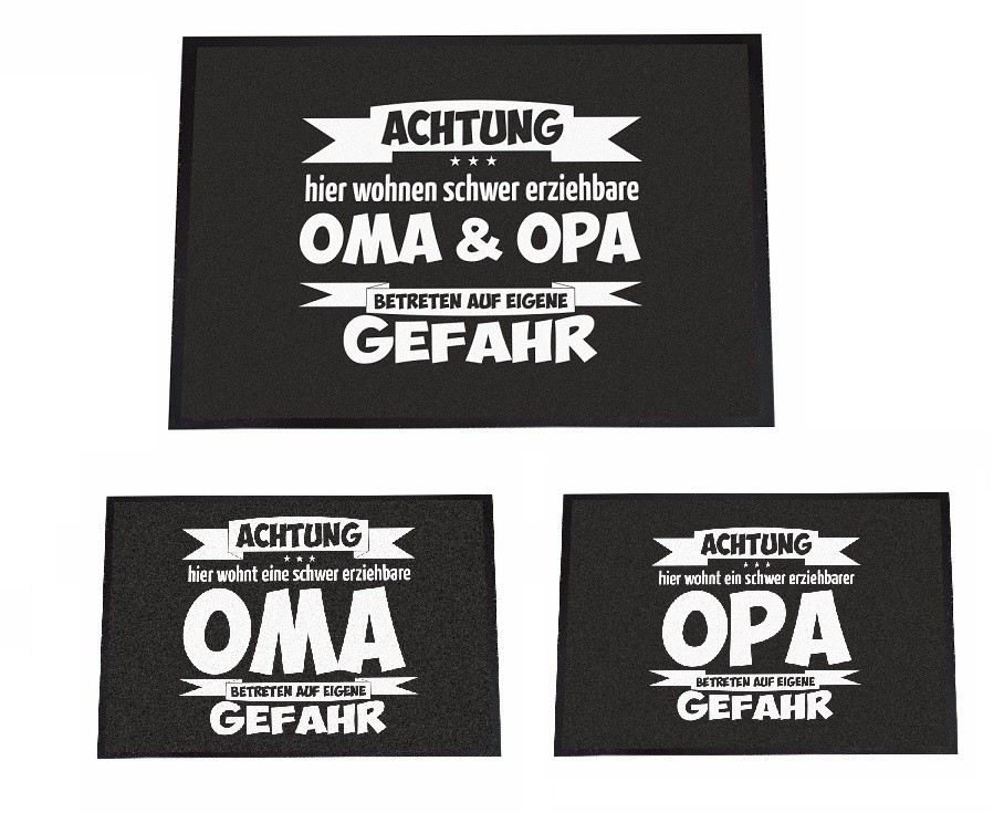 Fußmatte "Schwer erziehbare Oma"