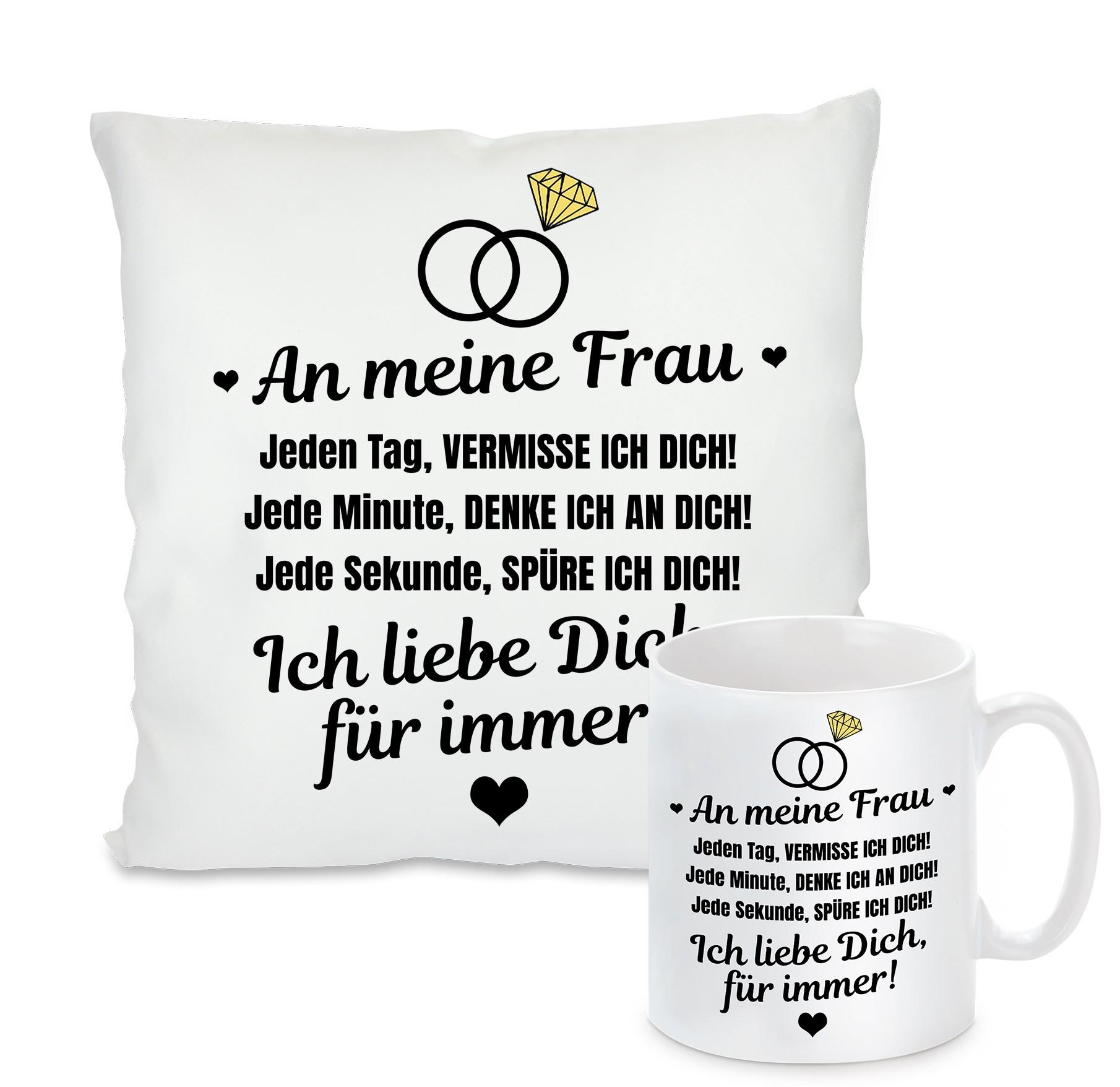 Kissen oder Tasse: An meine Frau Liebe