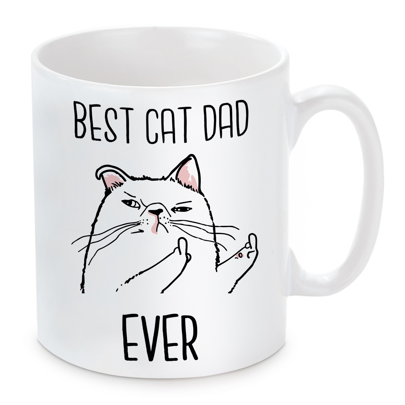 Tasse Modell: Best Cat Dad Ever.