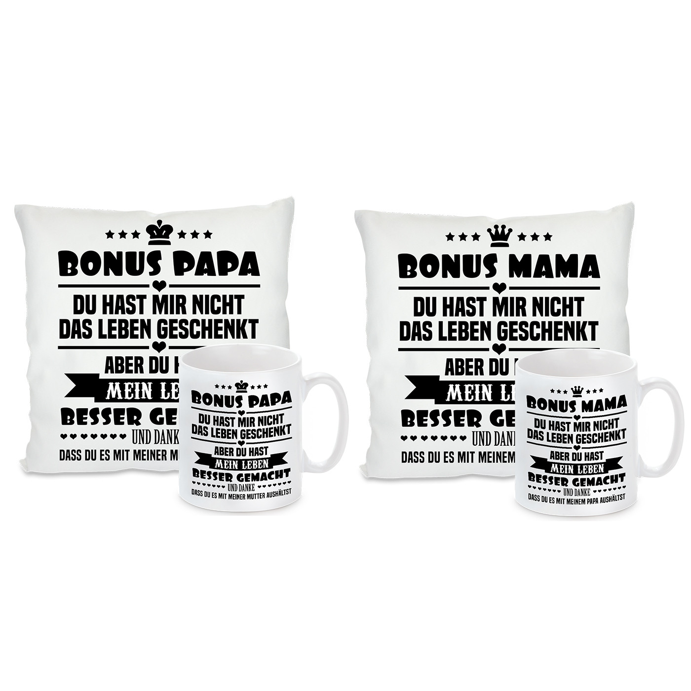 Kissen oder Tasse: BONUS PAPA / MAMA