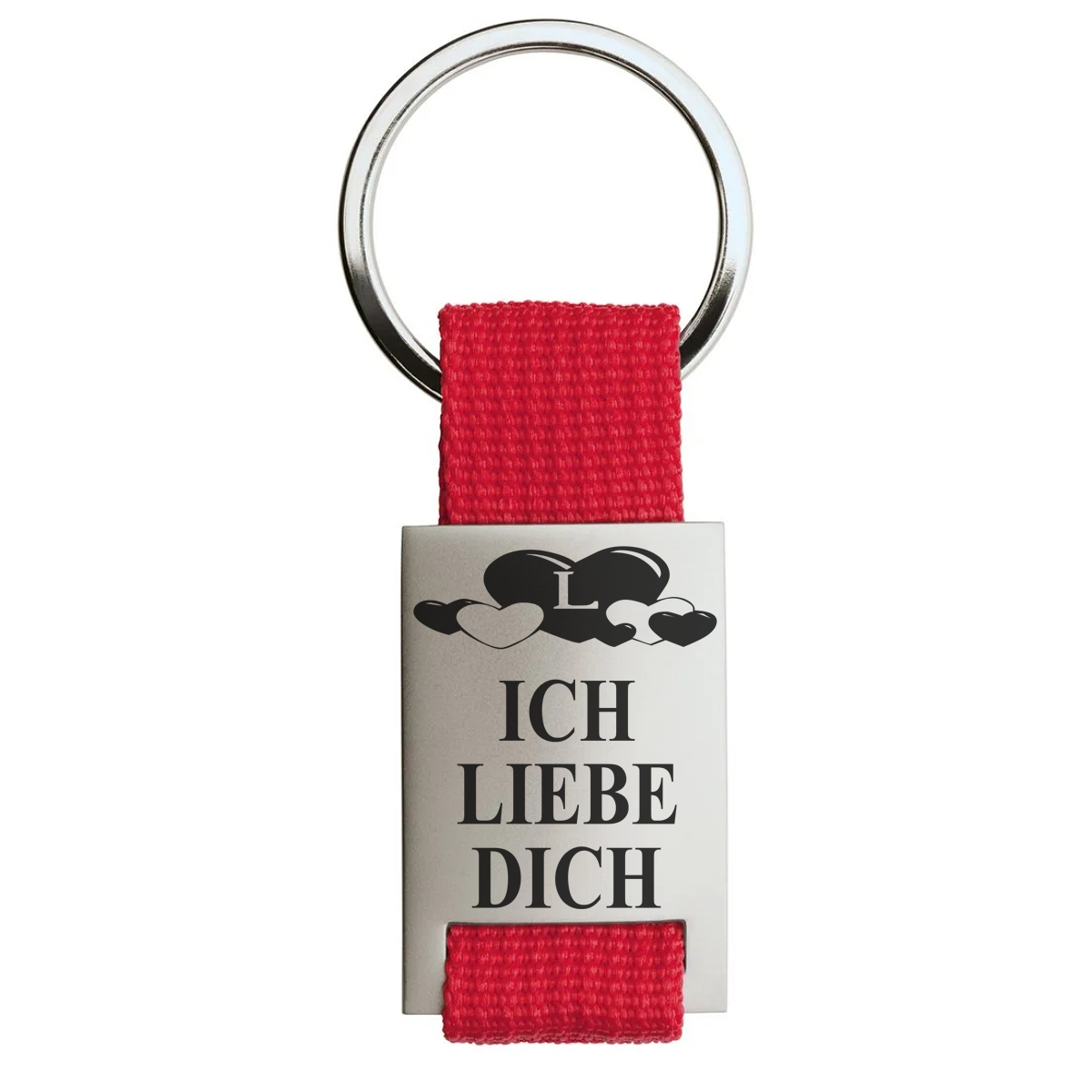 Metall Schlüsselanhänger - Buchstabe -ich Liebe dich- individualisierbar