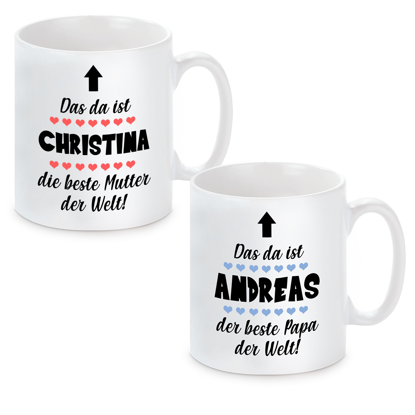 Tasse mit Motiv - Das ist "Wunschname", der beste Papa / die Beste Mama der Welt