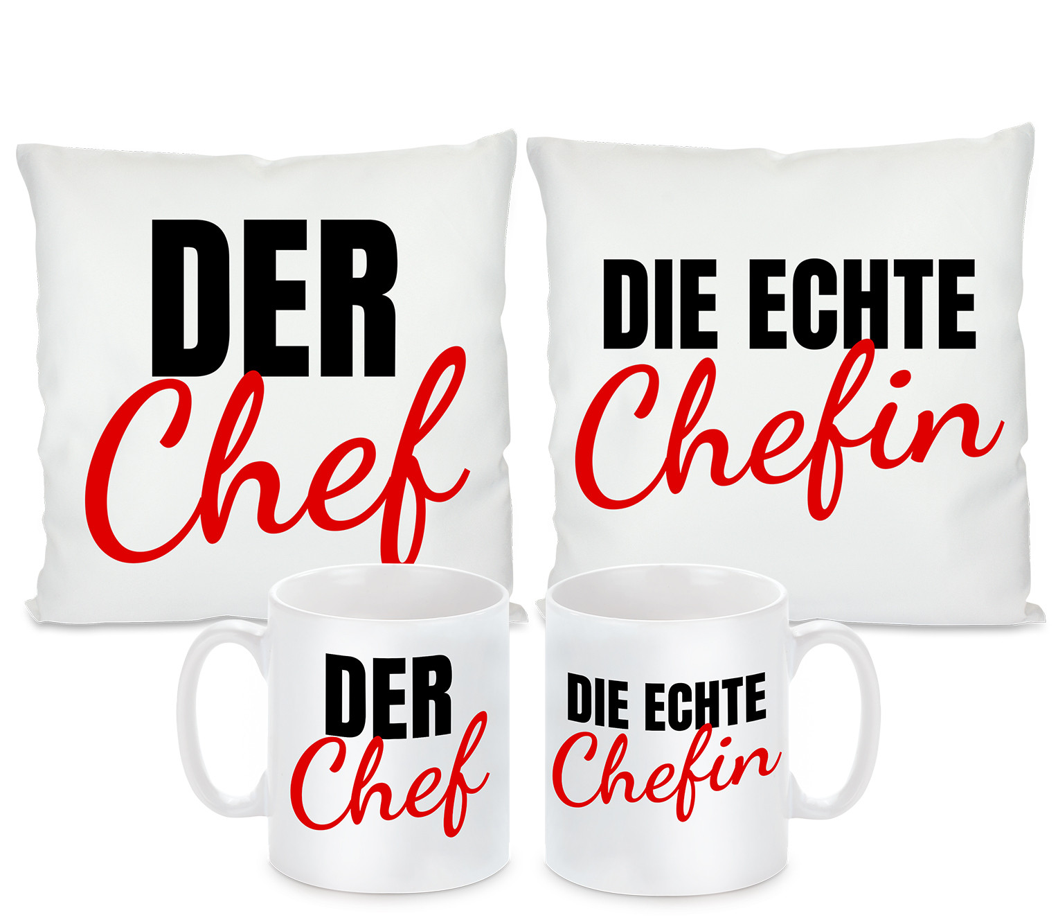 Kissen oder Tassen Set: Chef / Chefin