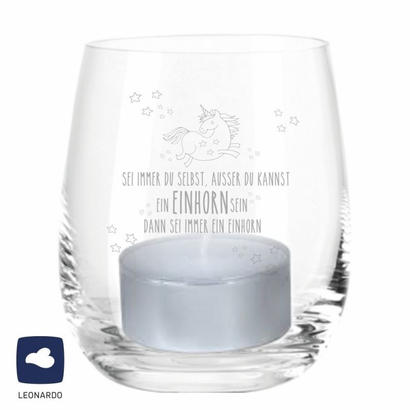 Einhorn Windlicht "Sei immer Du selbst, ausser Du kannst ein Einhorn sein, dann sei immer ein Einhorn!"