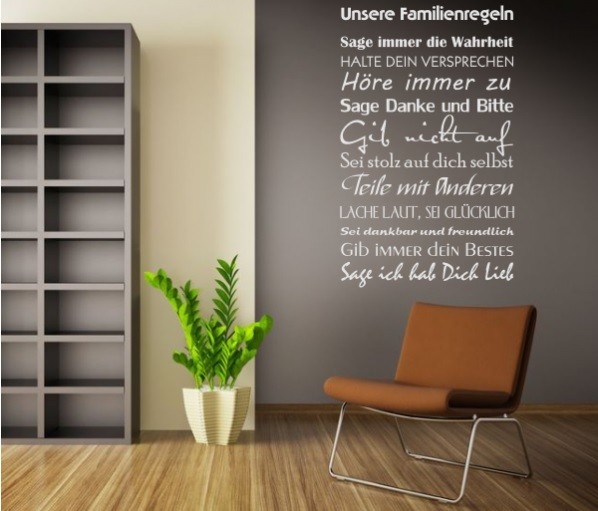 Wandspruch Unsere Familienregeln