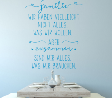 Wandtattoo Wandspruch Die Liebe der Familie...