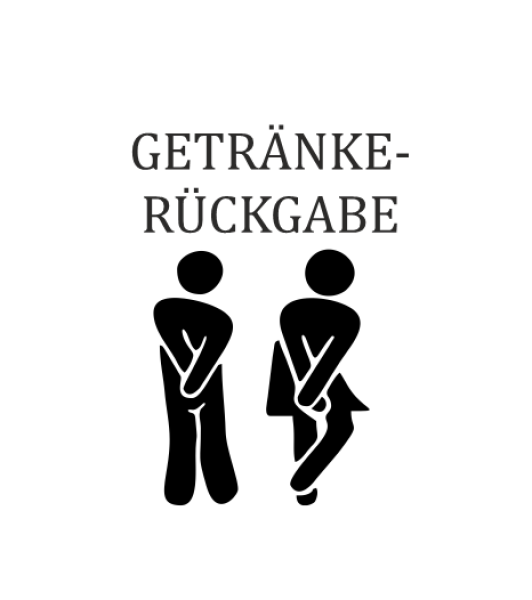 Wandtattoo "Getränkerückgabe", Türaufkleber, Toilettenaufkleber