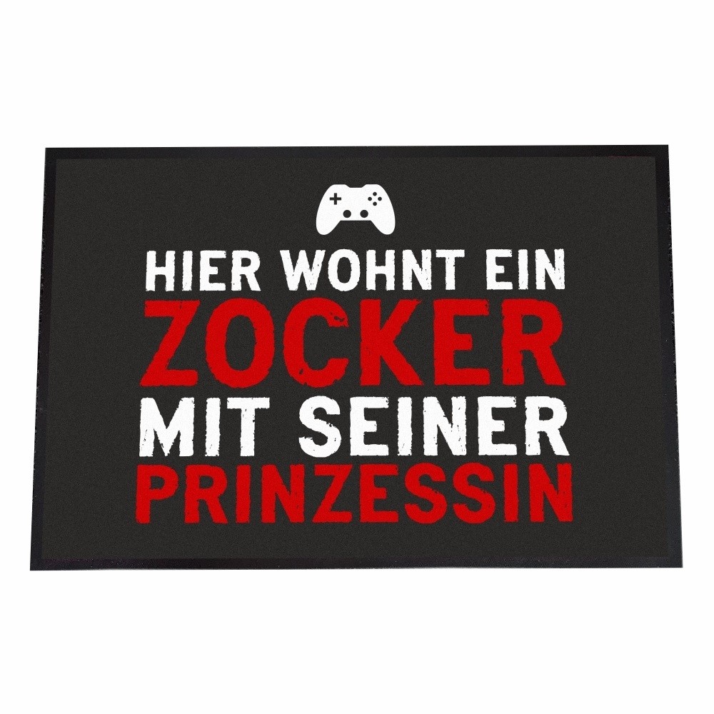 Fußmatte "Hier wohnt ein Zocker mit seiner Prinzessin"