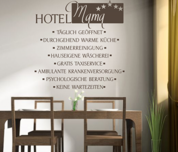 Wandspruch Hotel Mama