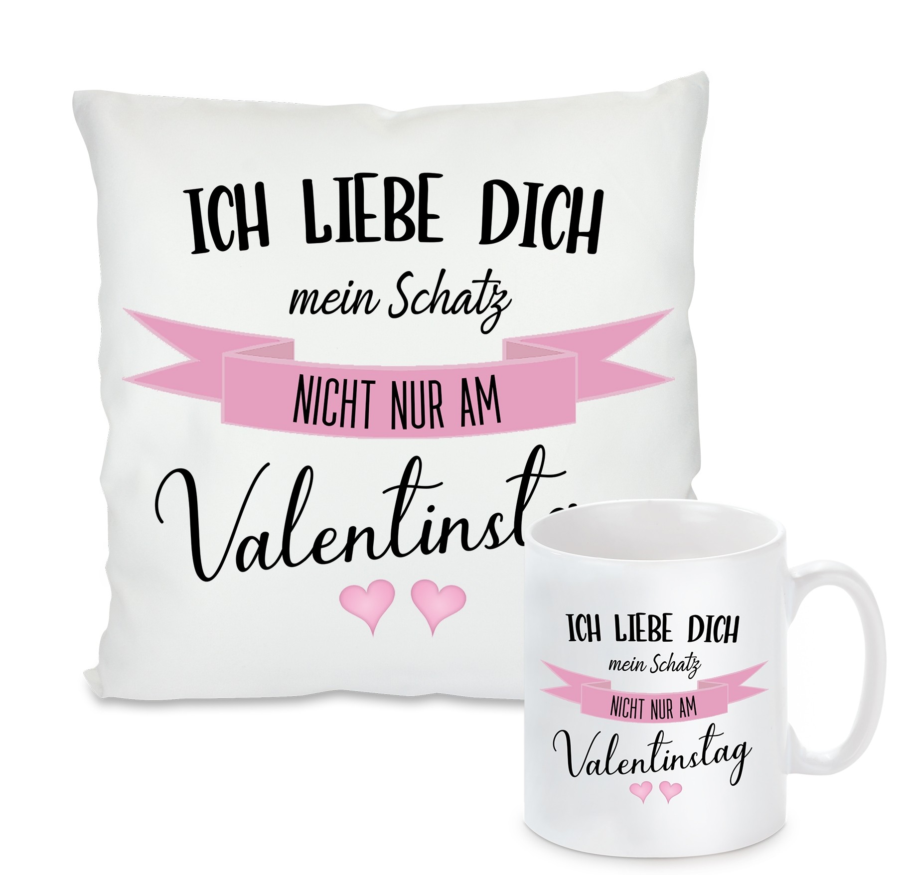 Kissen oder Tasse: Ich liebe dich mein Schatz. Nicht nur am Valentinstag