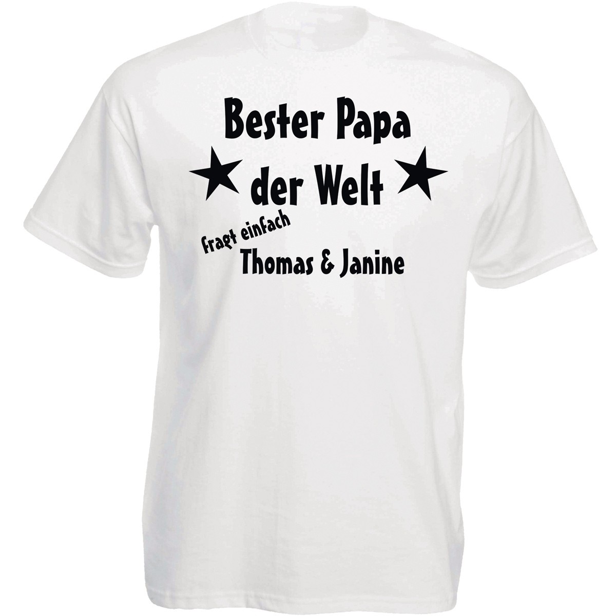 Shirt weiß oder schwarz - Bester Papa der Welt (personalisiert)