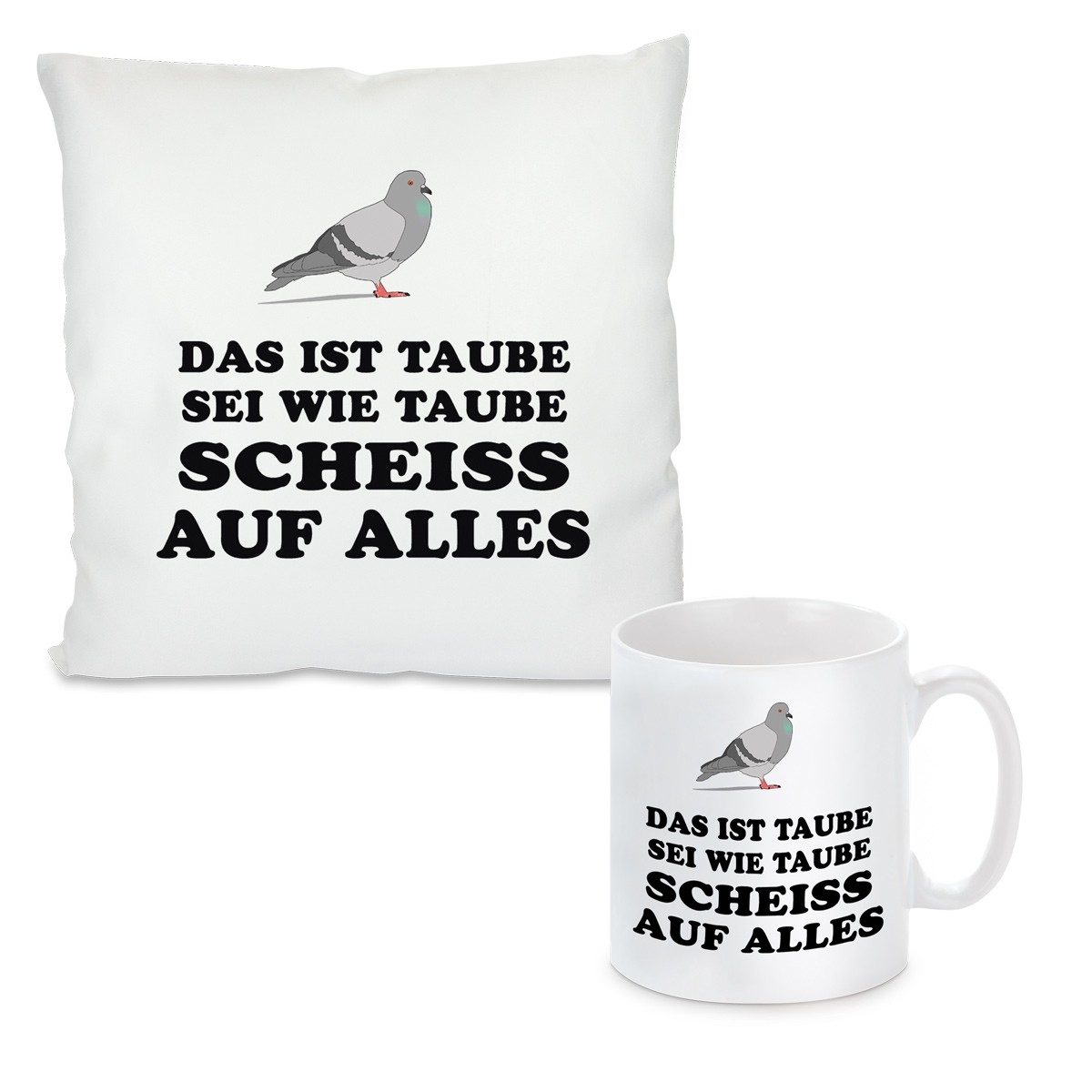 Kissen oder Tasse mit Motiv Modell: Taube