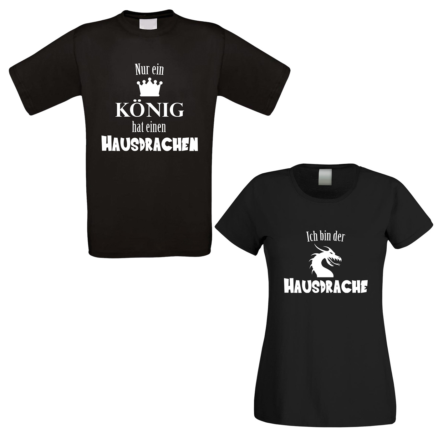 Partner Funshirts weiß oder schwarz - Hausdrache