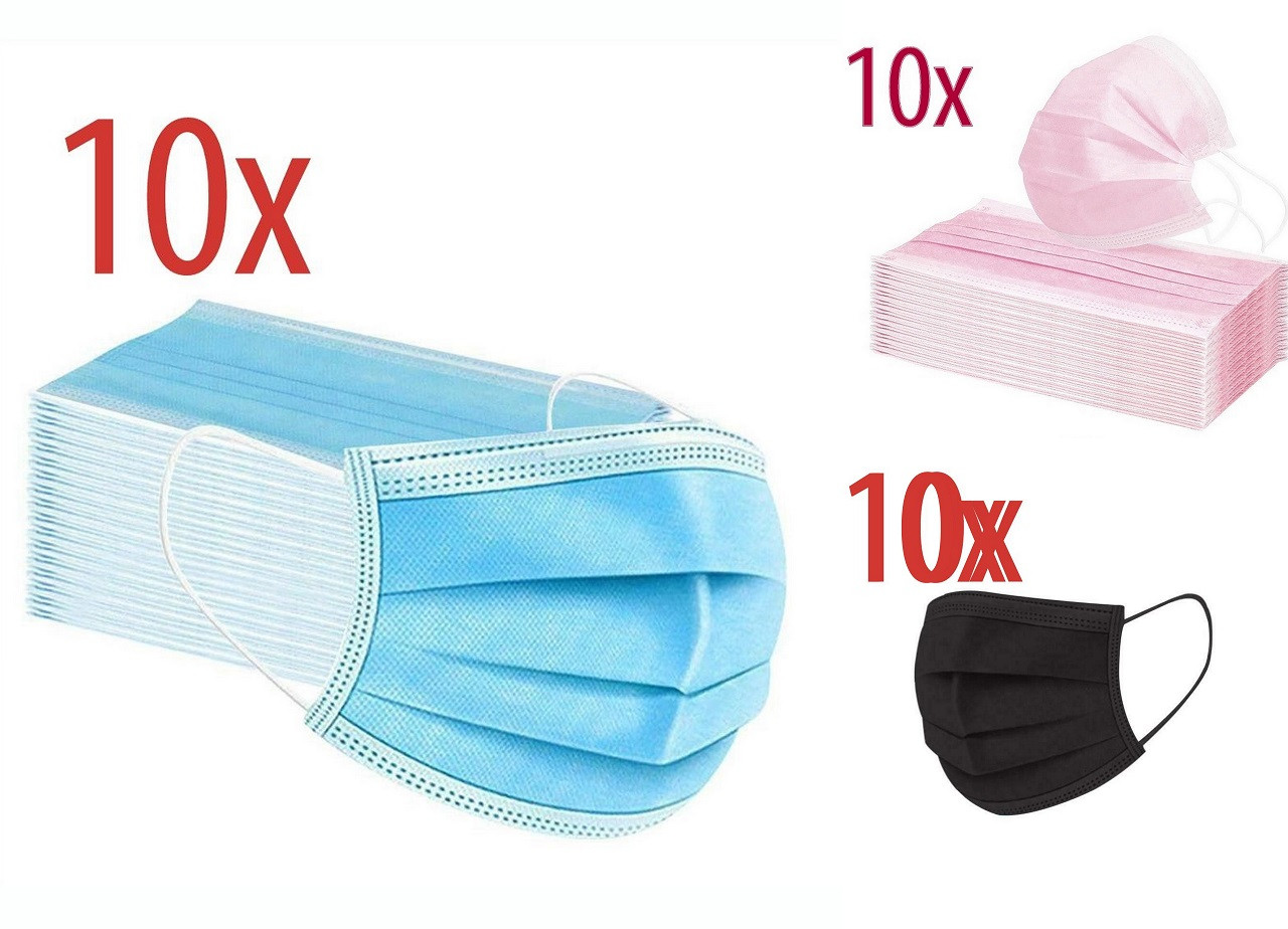 10x OP Maske Farbe PINK / BLAU / SCHWARZ