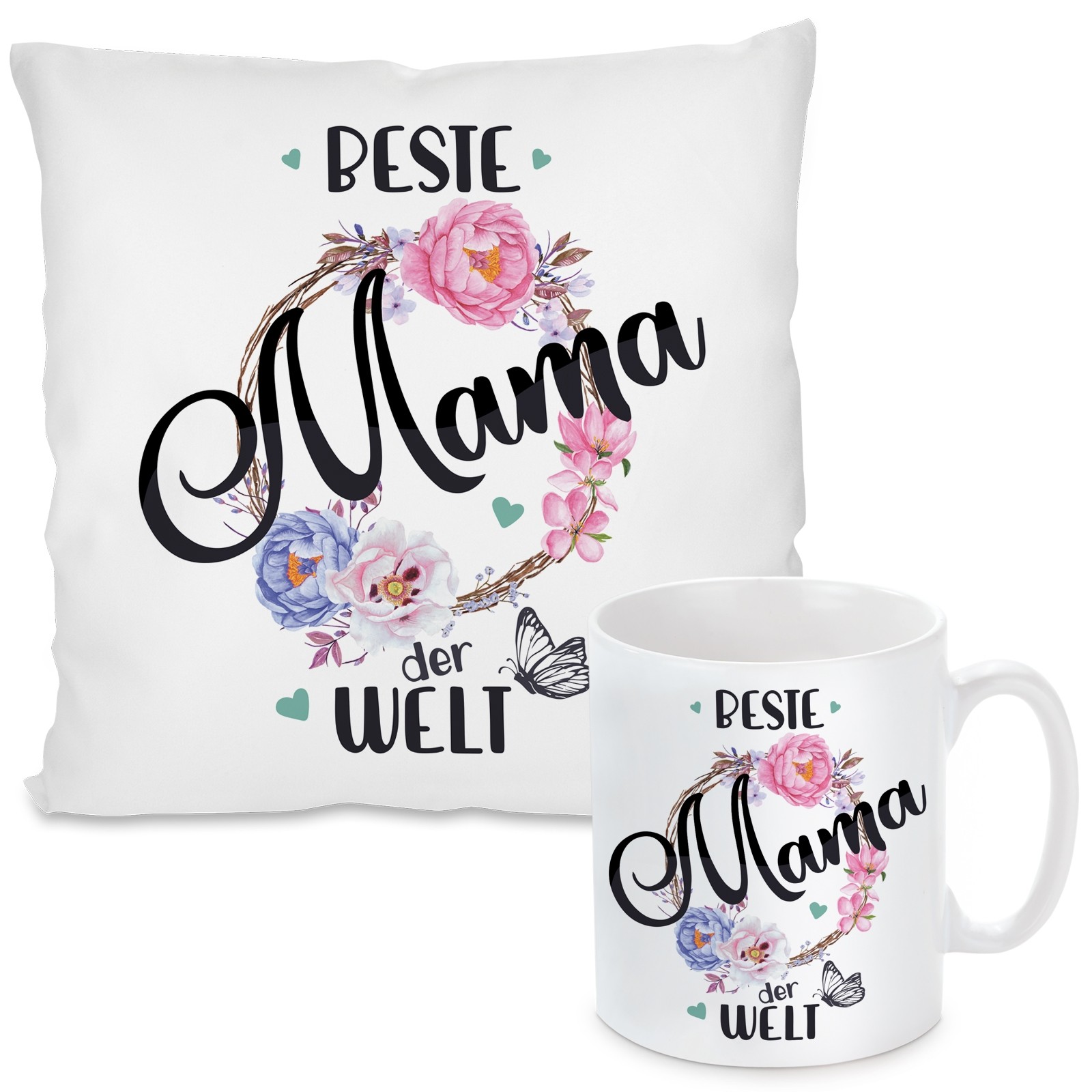 Kissen oder Tasse mit Motiv - Beste Mama der Welt!