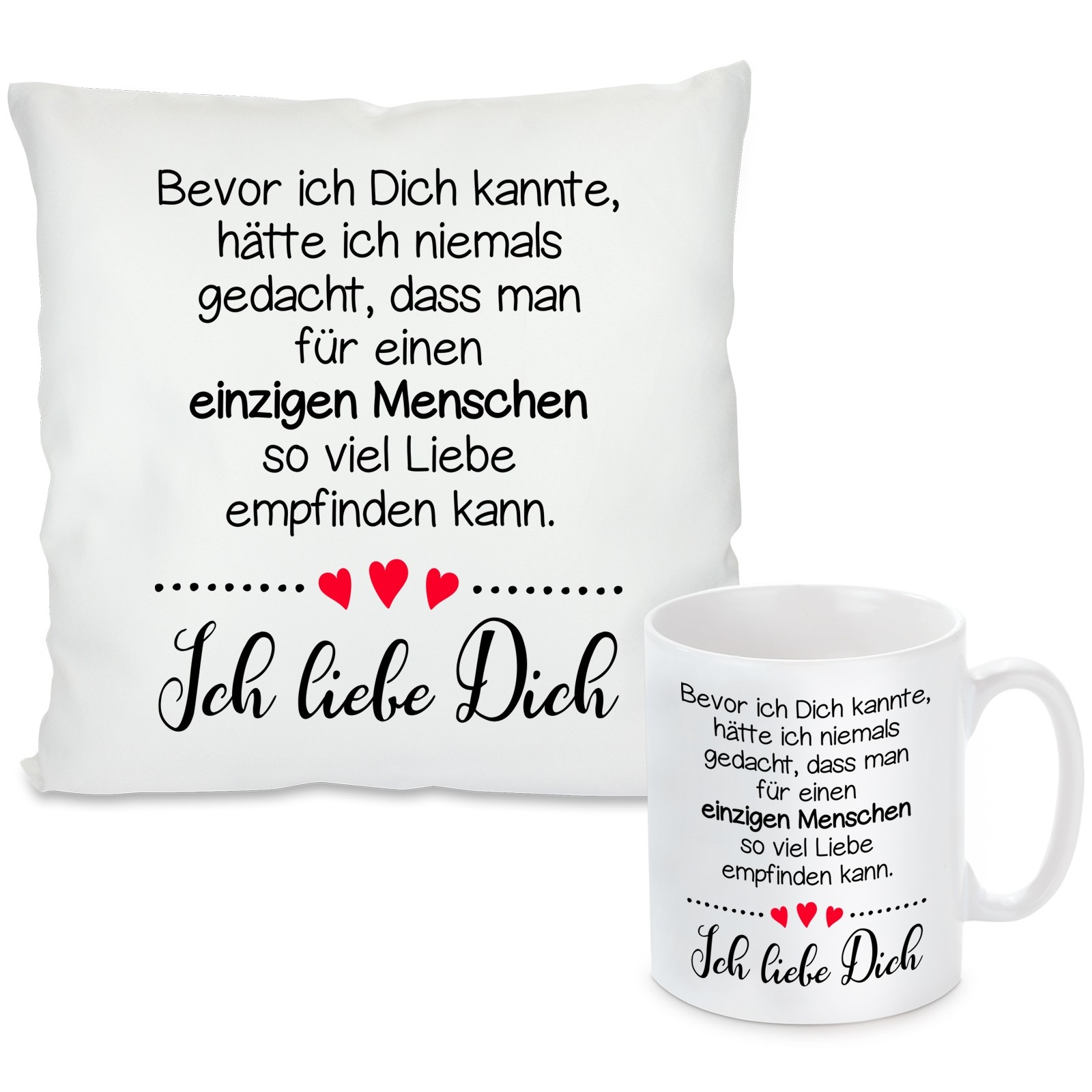 Kissen oder Tasse mit Motiv Modell: Bevor ich Dich kannte