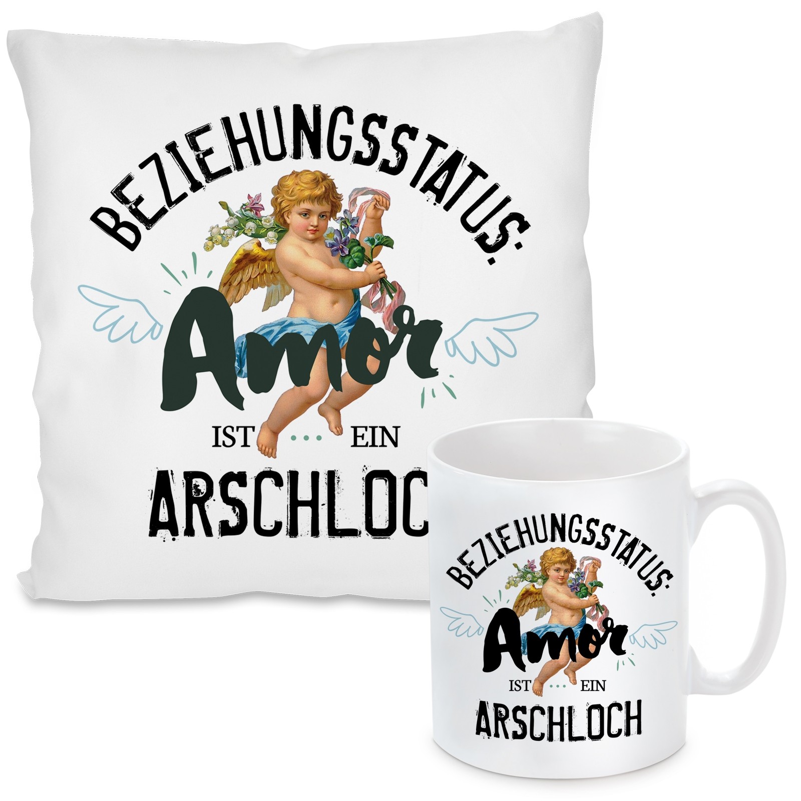 Kissen oder Tasse: Beziehungsstatus: Amor ist ein Arschloch!