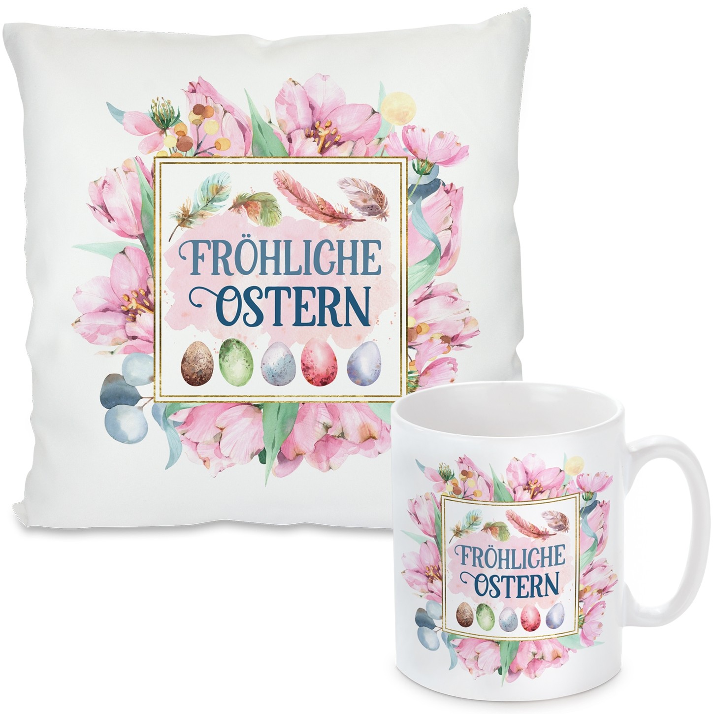 Kissen oder Tasse: Fröhliche Ostern