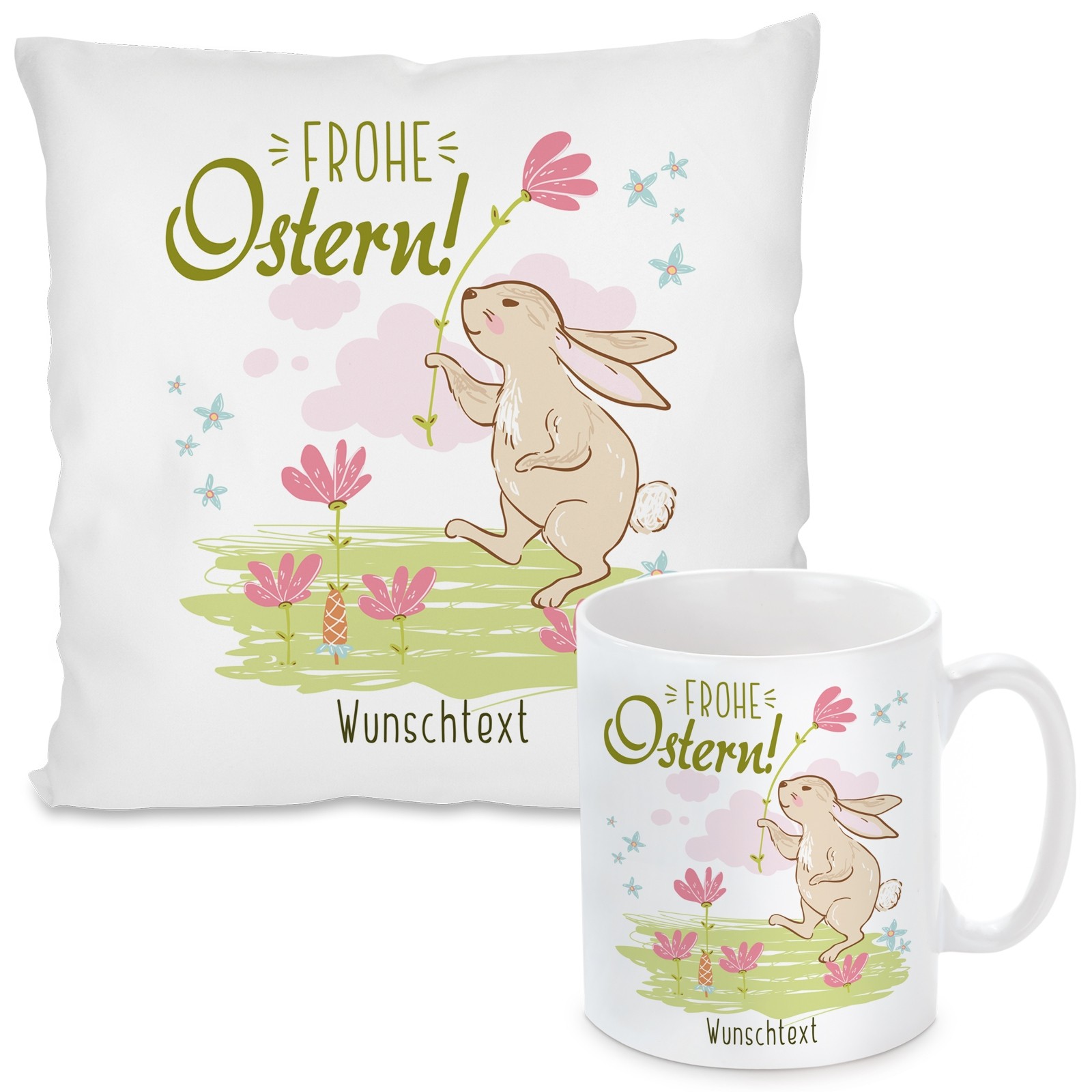 Kissen oder Tasse: Frohe Ostern! (personalisierbar)