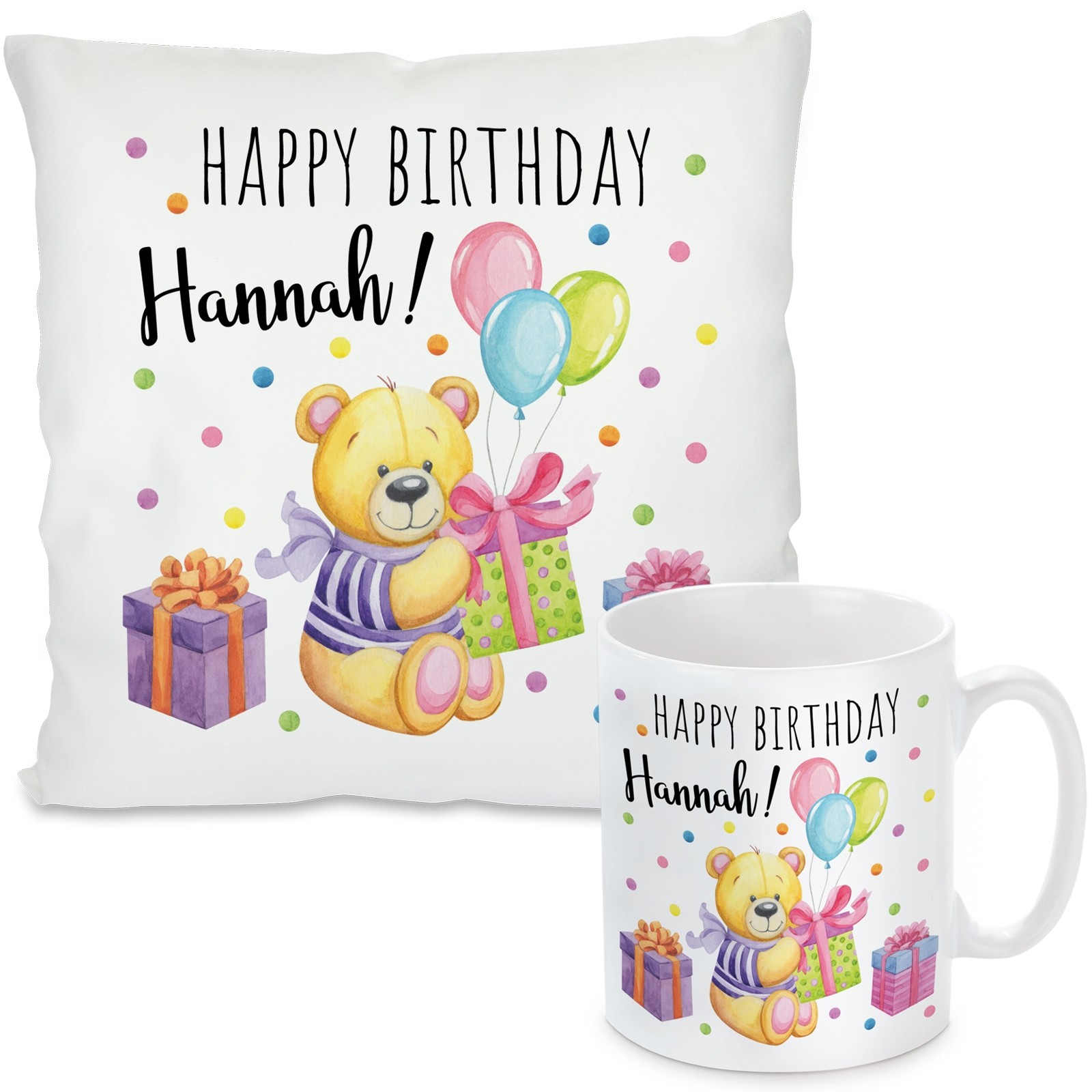 Kissen oder Tasse: Happy Birthday (personalisierbar)