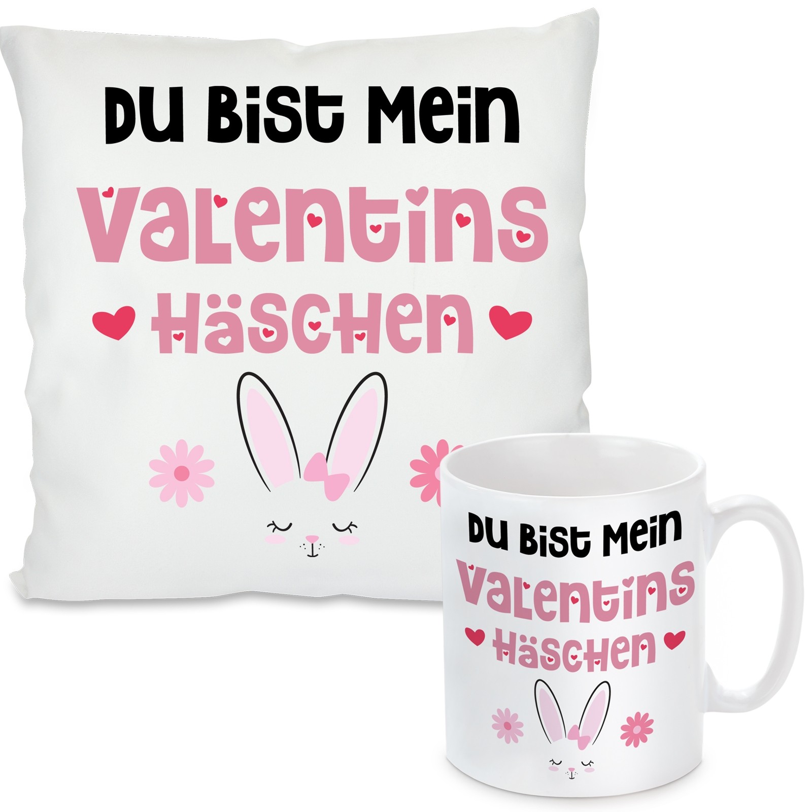 Kissen oder Tasse: Valentinshäschen