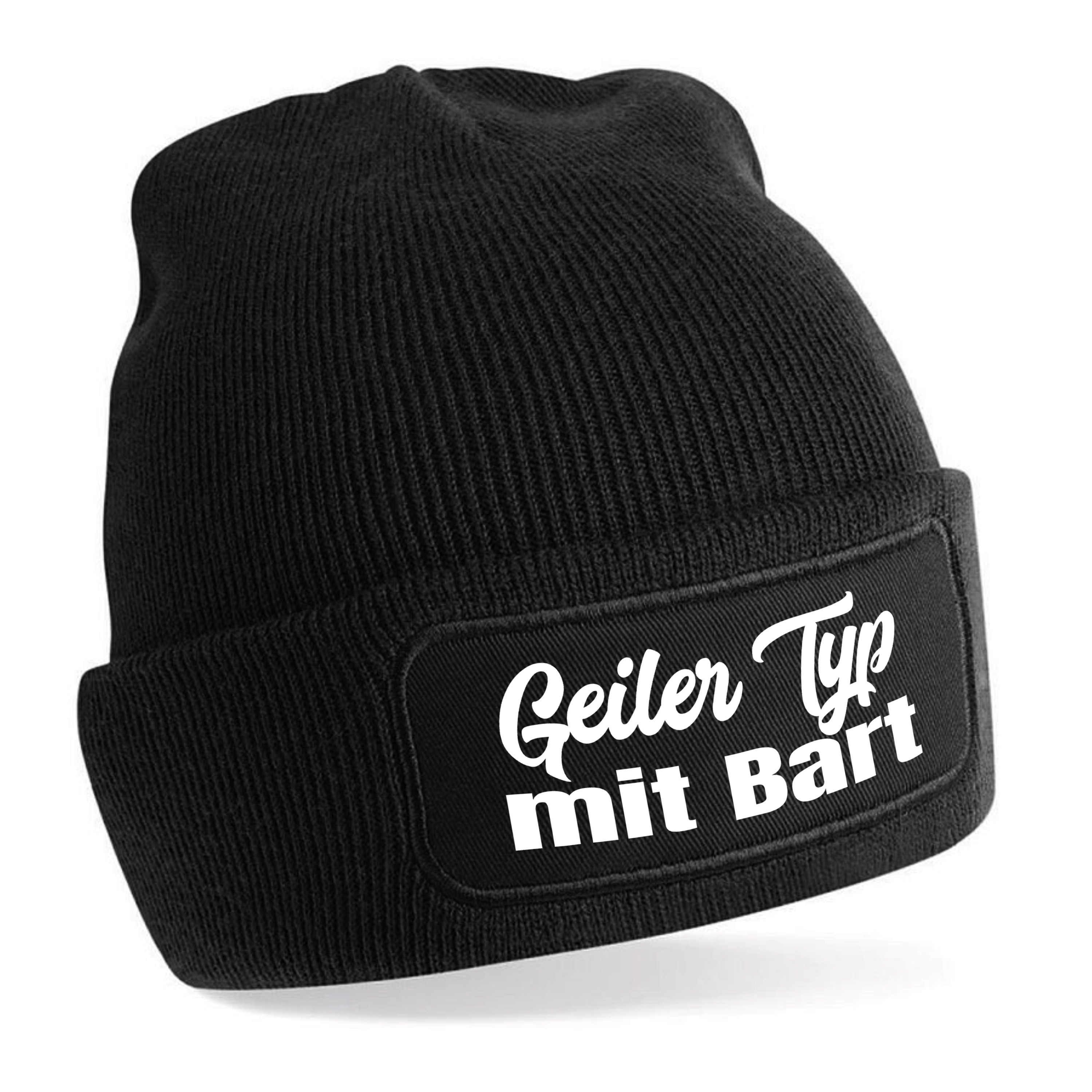 Beanie Strickmütze mit Spruch | Geiler Typ mit Bart | Farbwahl | Unisex SoftTouch angenehm weiche und warme Wintermütze | OneSize Einheitsgröße für Erwachsene