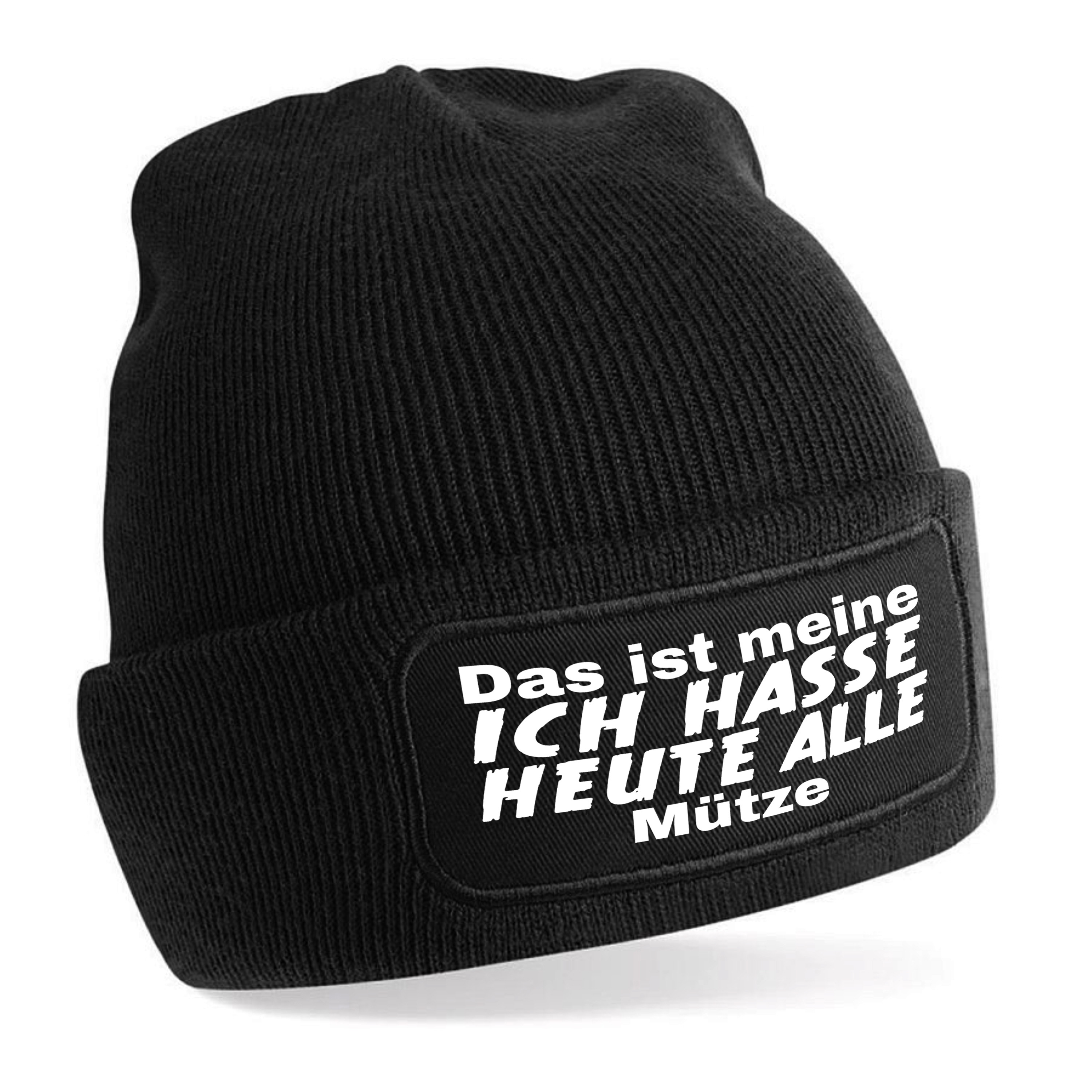 Beanie Strickmütze mit Spruch | Das ist meine Ich hasse heute alle Mütze | Farbwahl | Unisex SoftTouch angenehm weiche und warme Wintermütze | OneSize Einheitsgröße für Erwachsene