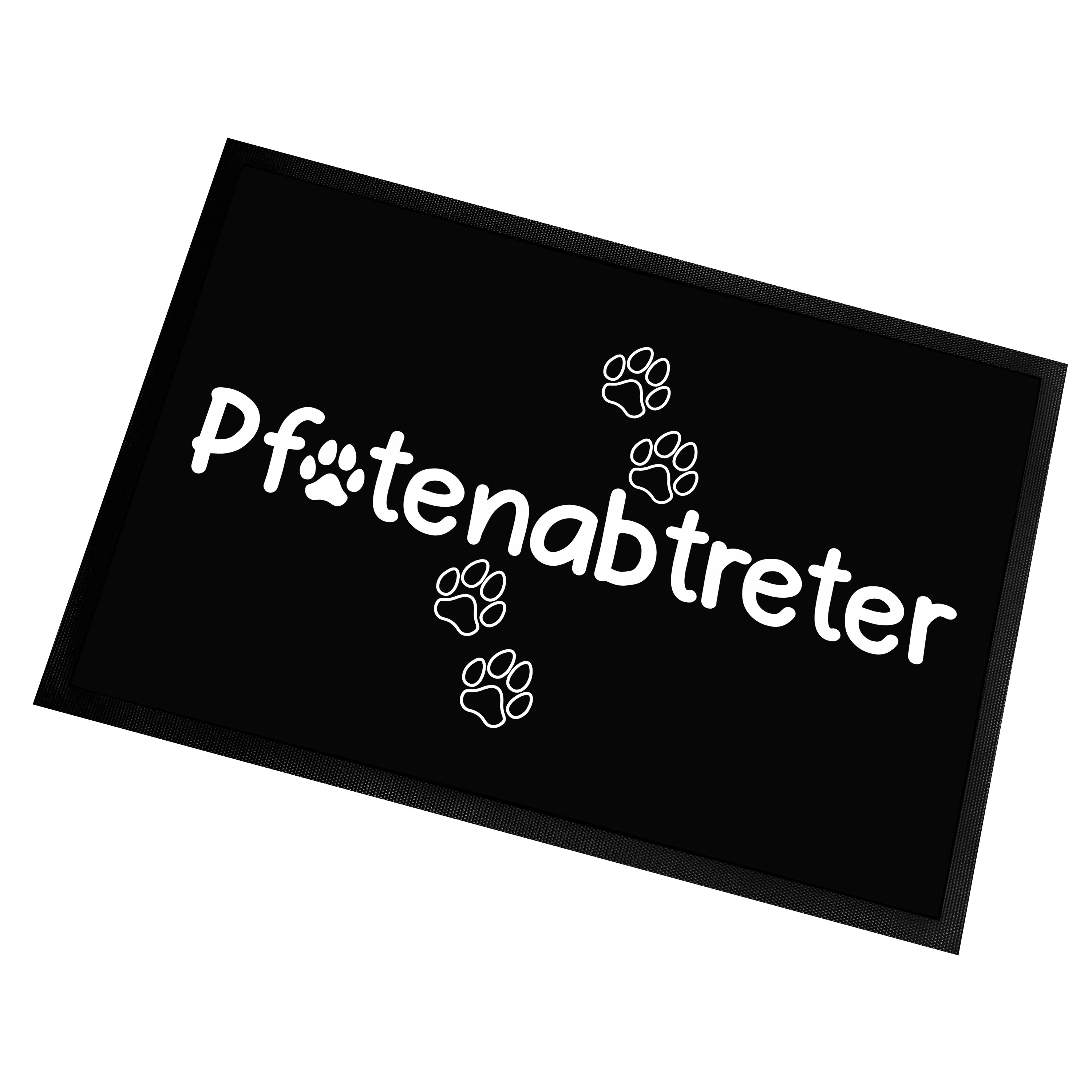 Fußmatte | Türmatte mit Spruch | 60x40cm | Pfotenabtreter | für innen und außen | Vorleger für die Haustür / Flur | Geschenk zur ersten Wohnung | Einweihung | Made in Germany