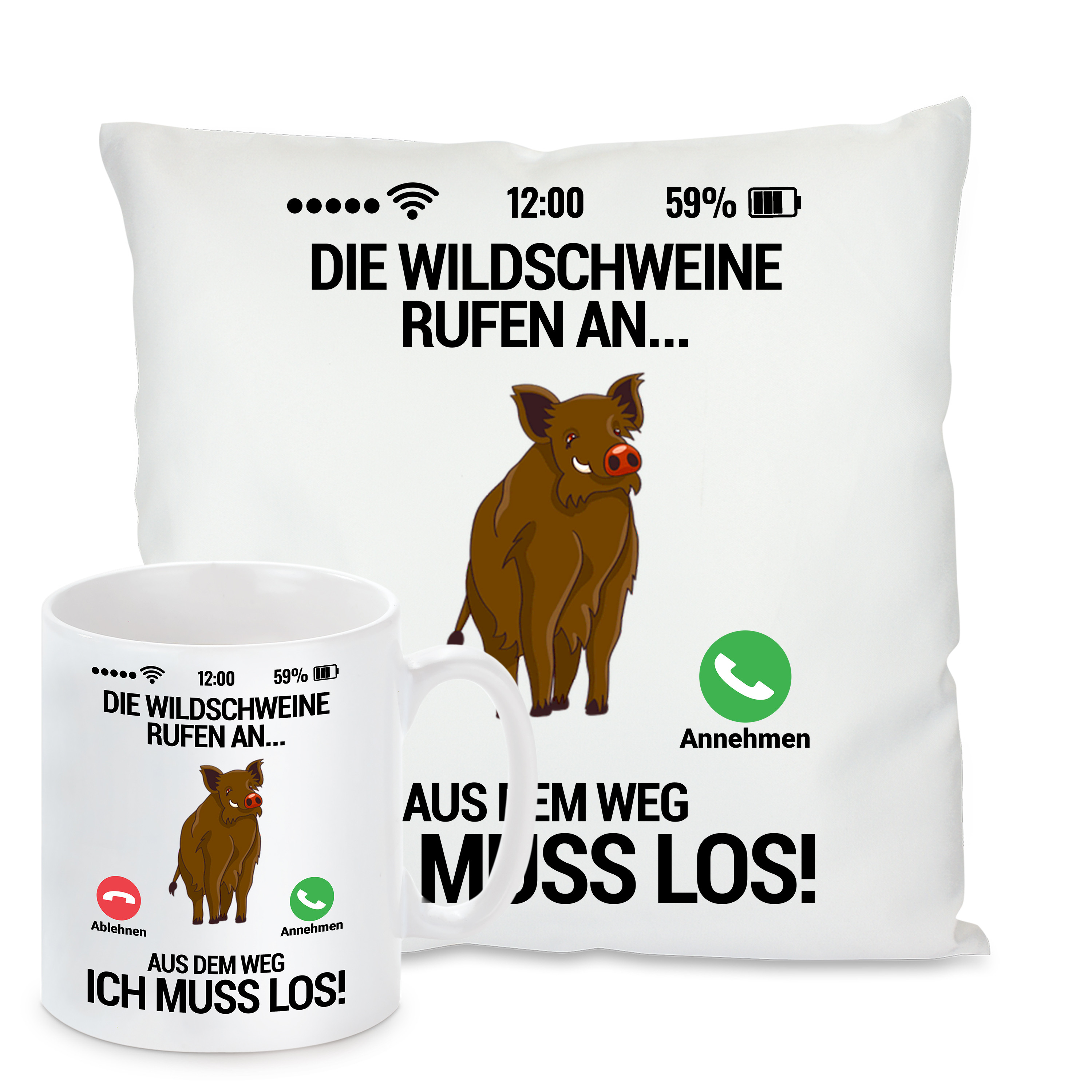 Kissen oder Tasse: Die Wildschweine rufen an