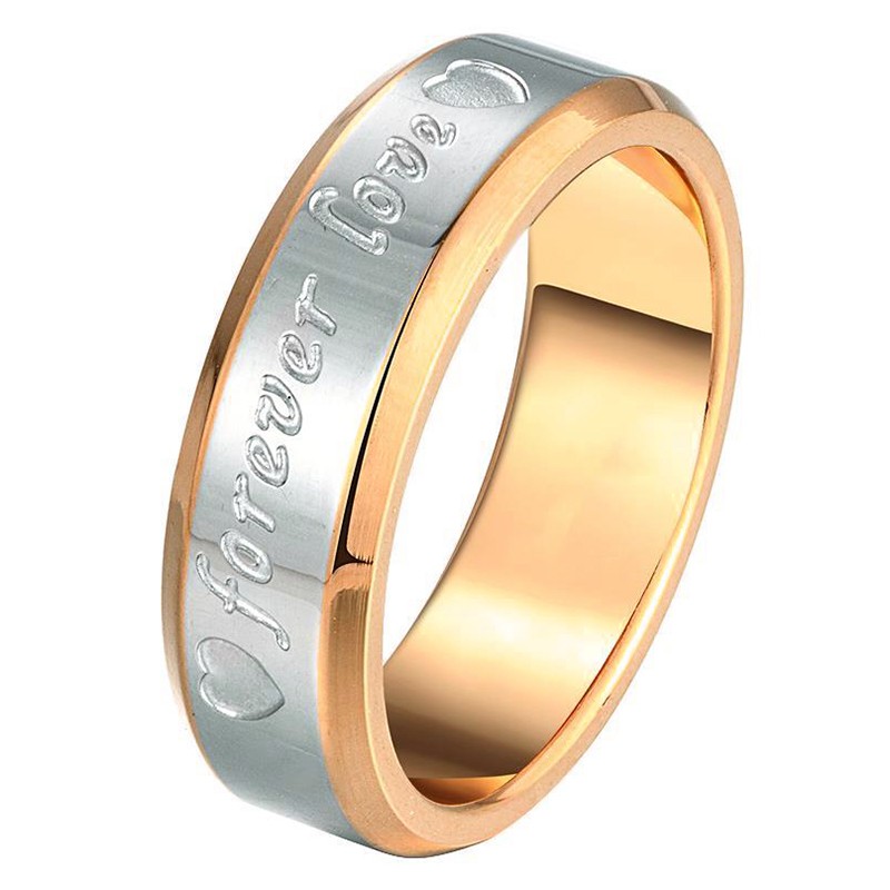 Partnerring / Ehering - forever love - gold/silber