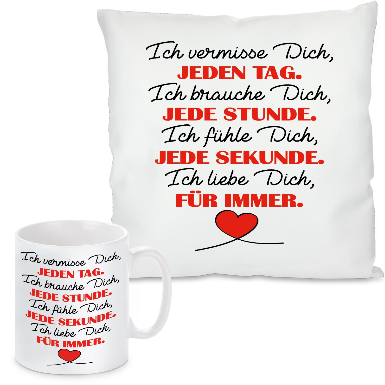 1 Kissen 1 Tasse