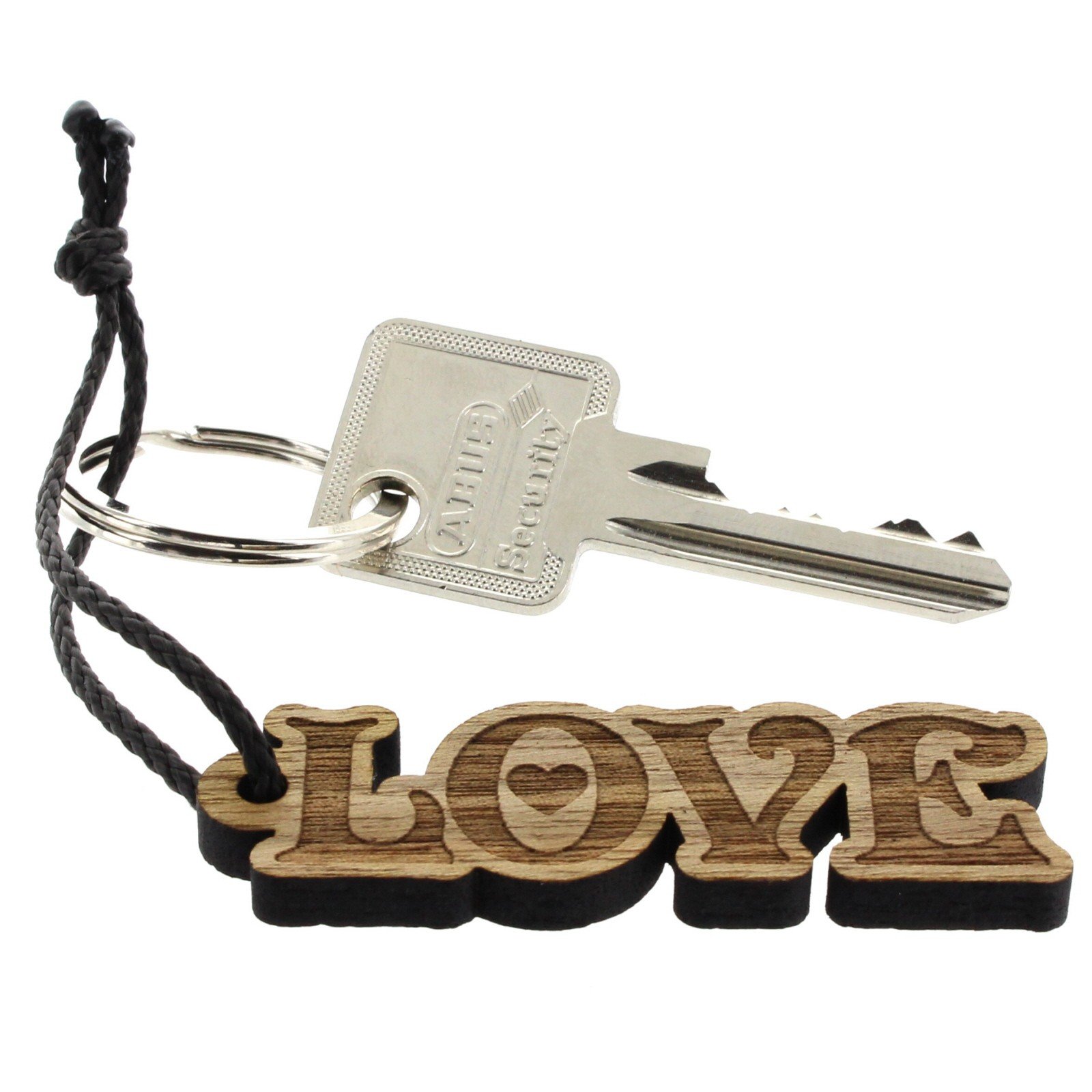 Gravur Schlüsselanhänger aus Holz - Modell: Love
