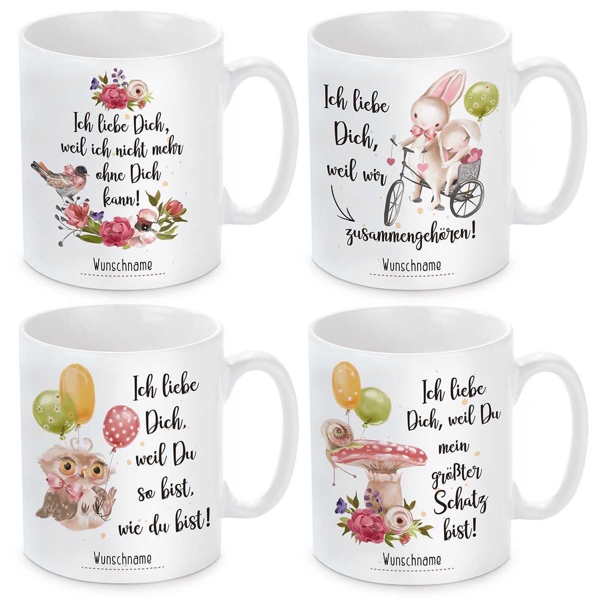 Tasse mit Motiv - Ich liebe Dich, weil ... (personalisierbar)