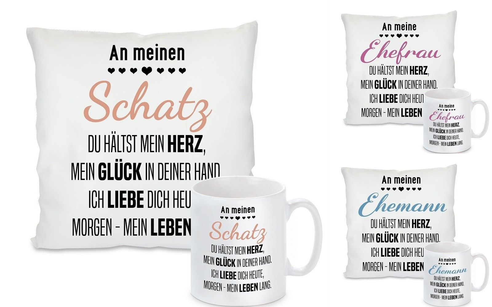 Kissen oder Tasse: Du hälst mein Herz