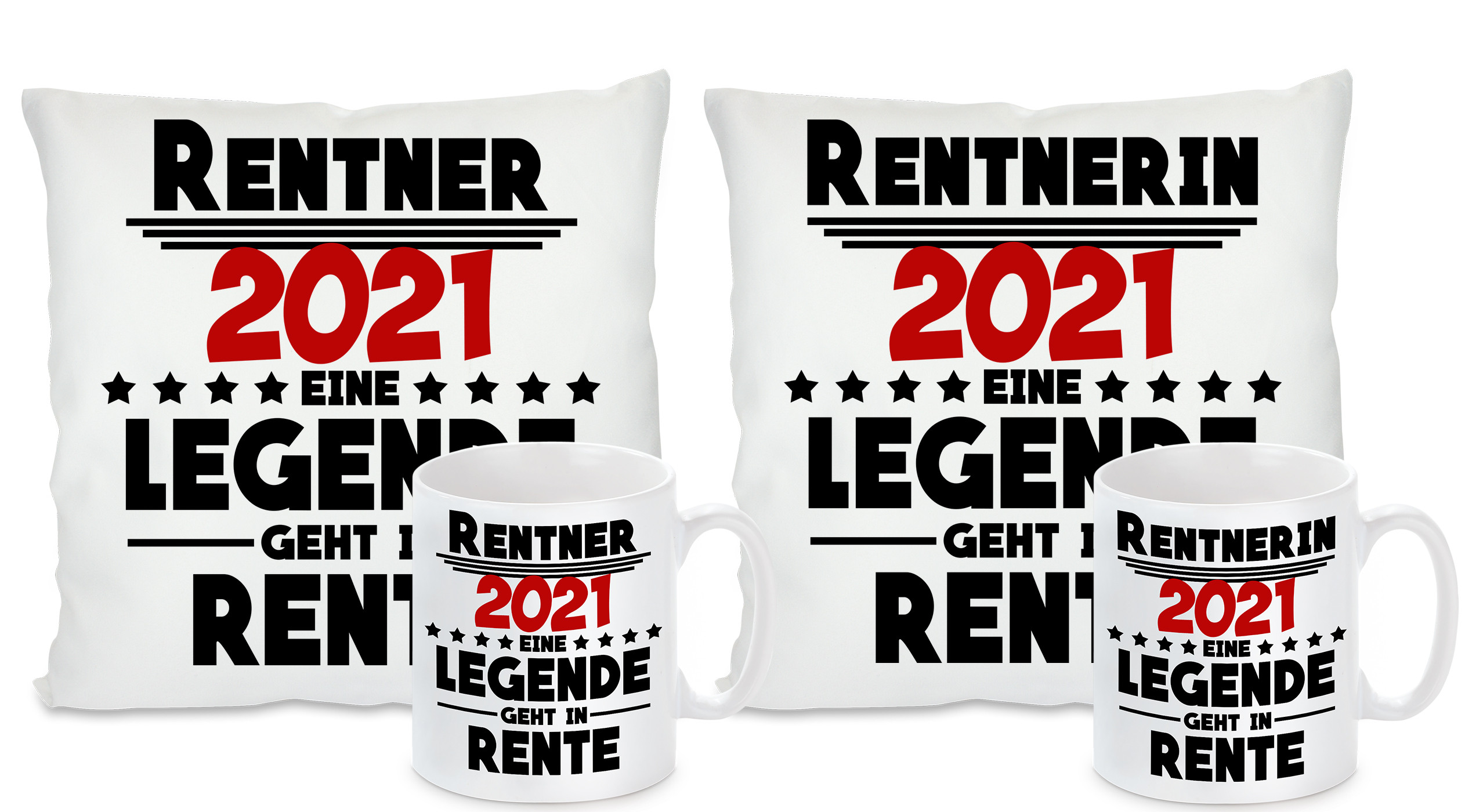 Kissen oder Tasse: Rentner / Rentnerin 2021 Eine Legende geht in Rente